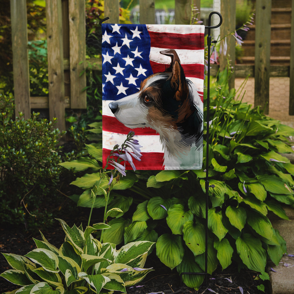 Miniature Fox Terrier Dog American Flag Flag Garden Size CK6617GF
