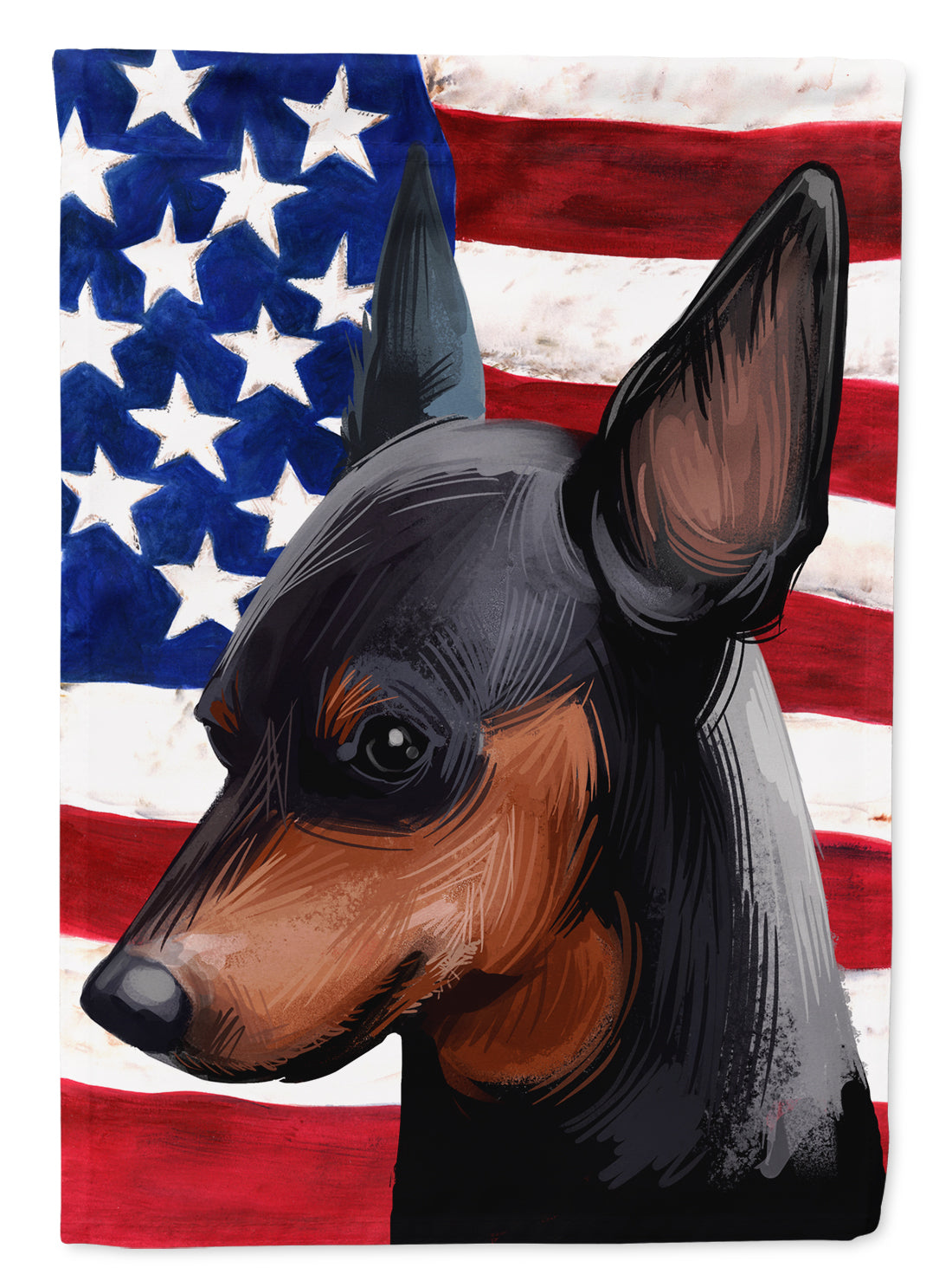 Miniature Pinscher Dog American Flag Flag Canvas House Size CK6618CHF