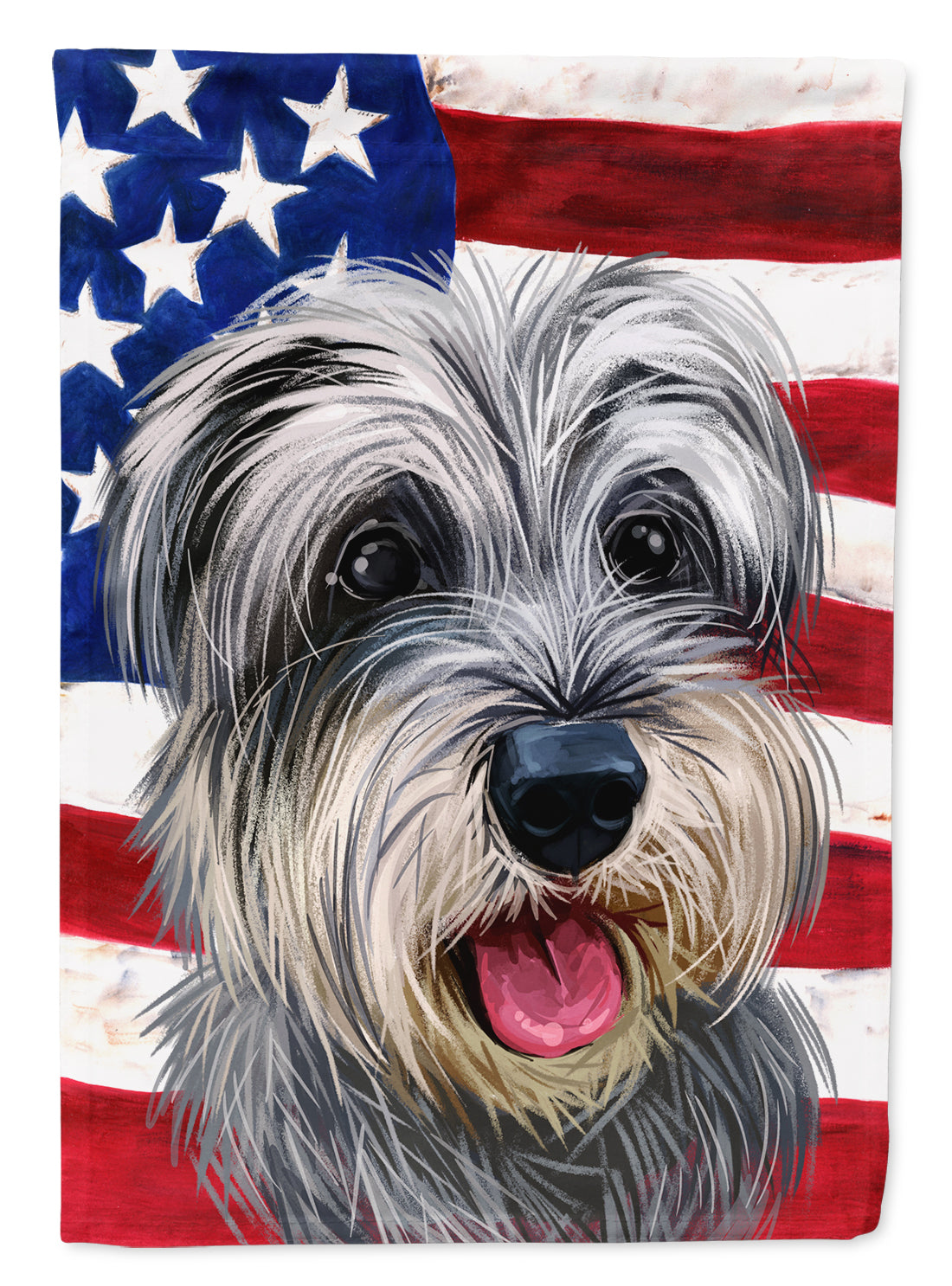 Miniature Schnauzer Dog American Flag Flag Canvas House Size CK6619CHF
