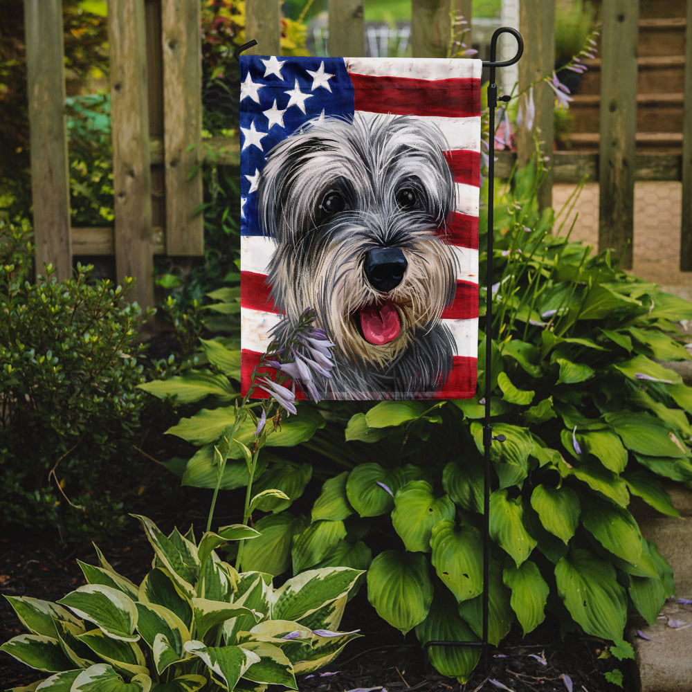 Caroline's Treasures Miniature Schnauzer Dog American Flag Garden Flag - Outdoor Decorative Yard Flag CK6619GF