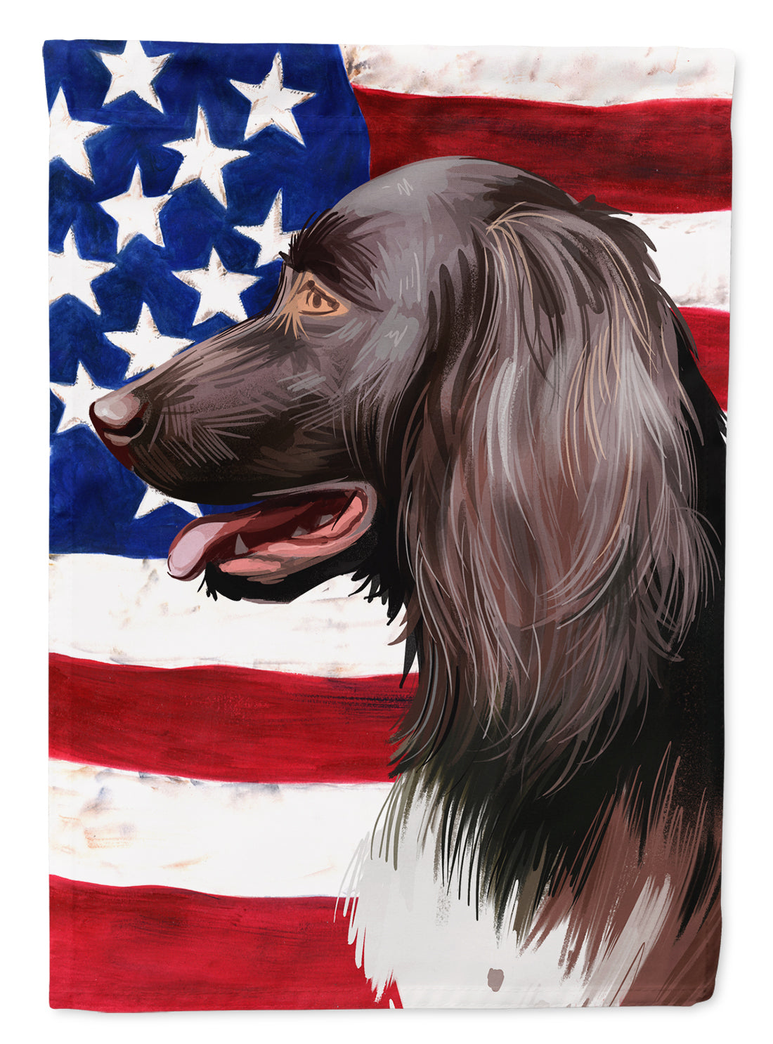Small Munsterlander Dog American Flag Flag Canvas House Size CK6624CHF  the-store.com.