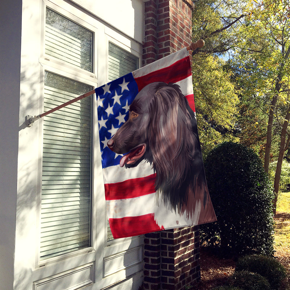 Small Munsterlander Dog American Flag Flag Canvas House Size CK6624CHF  the-store.com.