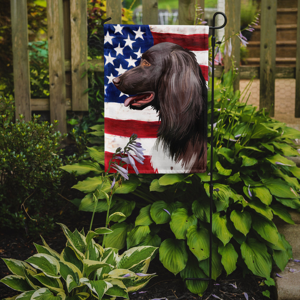 Small Munsterlander Dog American Flag Flag Garden Size CK6624GF  the-store.com.