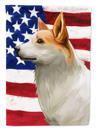 Caroline's Treasures Norrbottenspets Dog American Flag Garden Flag - Outdoor Decorative Yard Flag CK6628GF