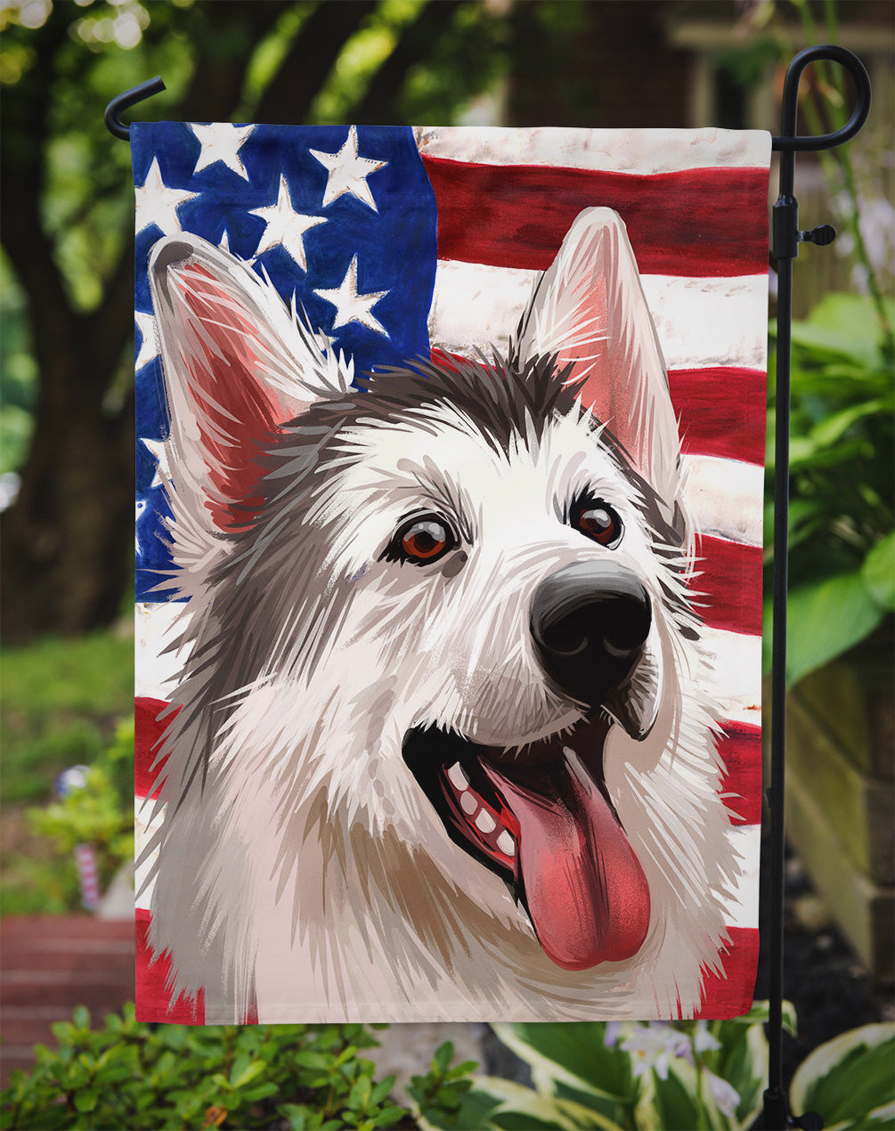 Northern Inuit Dog American Flag Flag Garden Size CK6629GF  the-store.com.