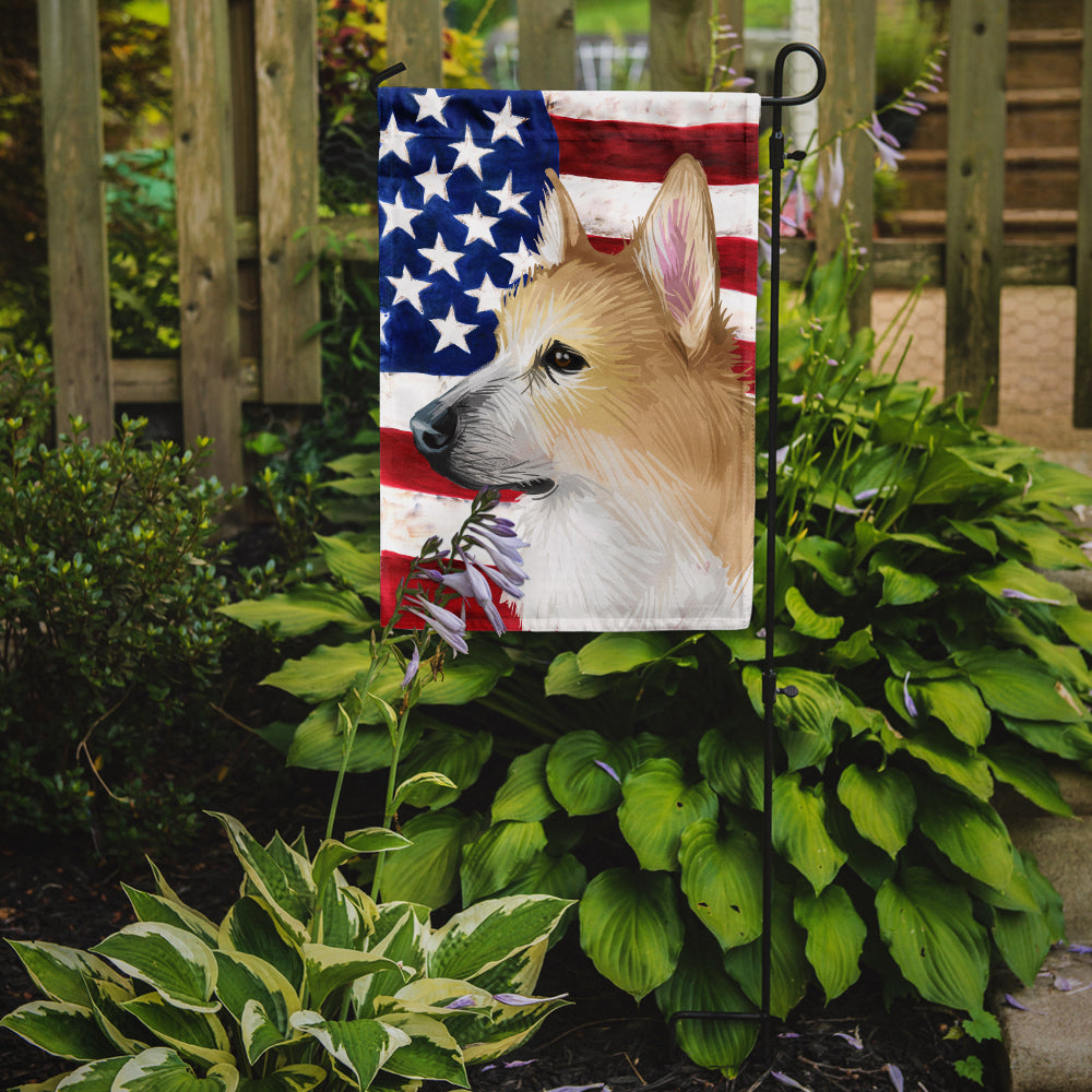 Norwegian Buhund Dog American Flag Flag Garden Size CK6630GF