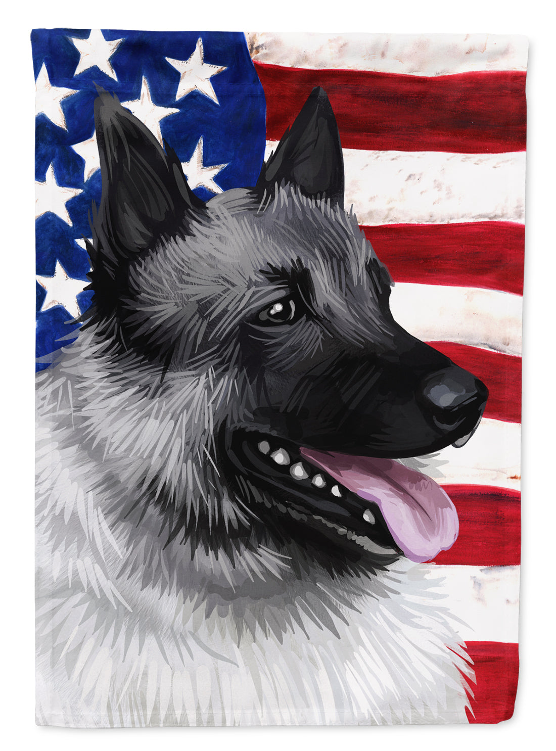 Norwegian Elkhound Dog American Flag Flag Canvas House Size CK6631CHF  the-store.com.