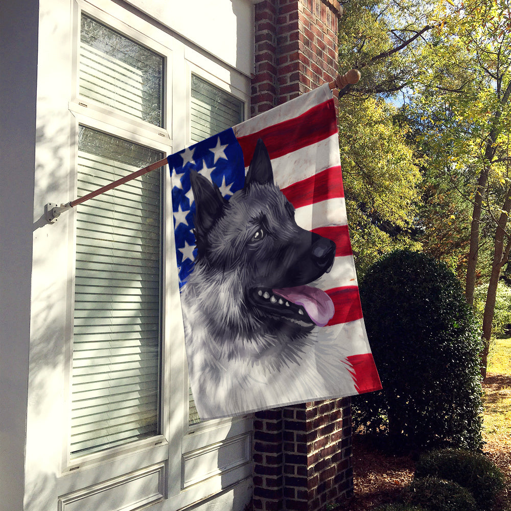 Norwegian Elkhound Dog American Flag Flag Canvas House Size CK6631CHF  the-store.com.