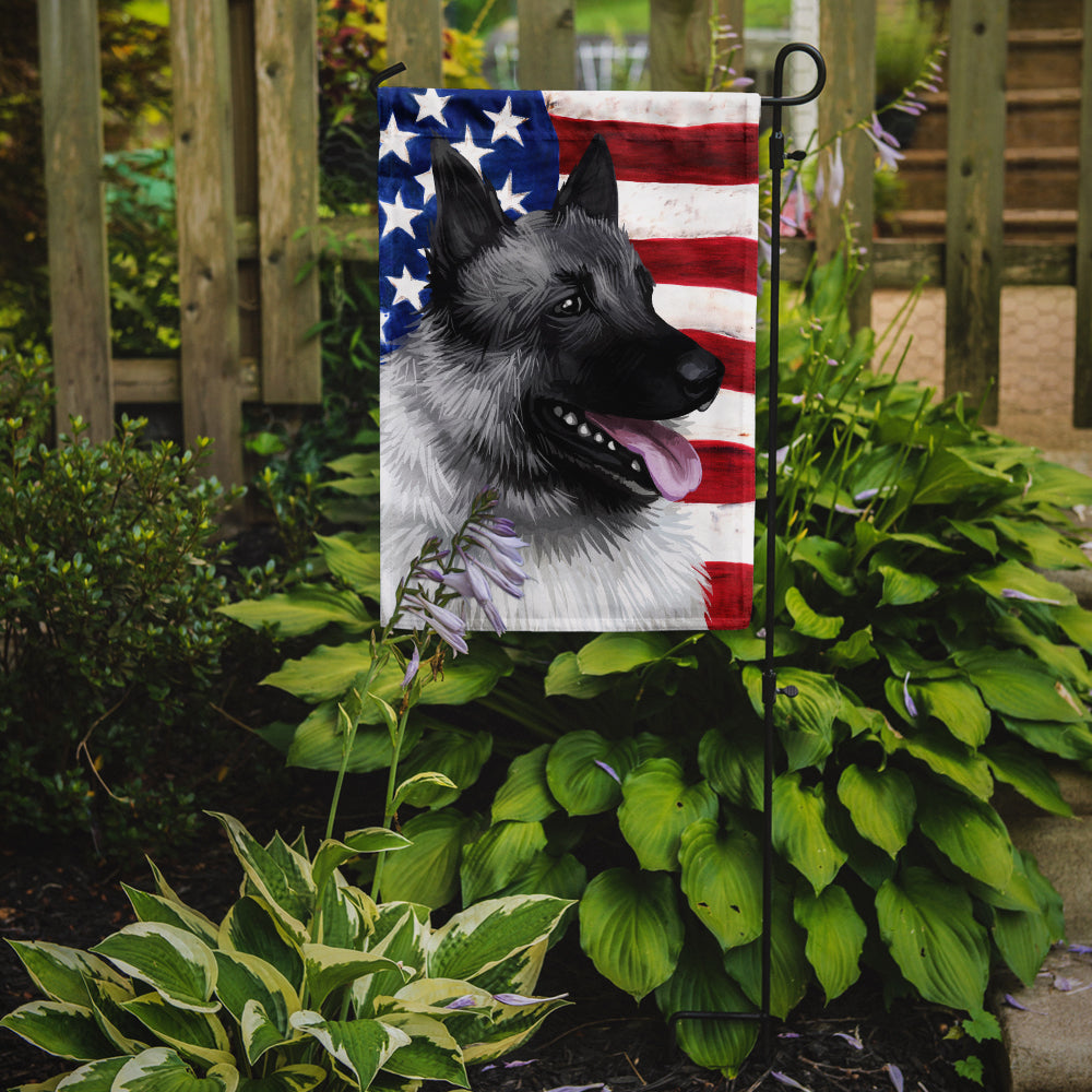 Norwegian Elkhound Dog American Flag Flag Garden Size CK6631GF