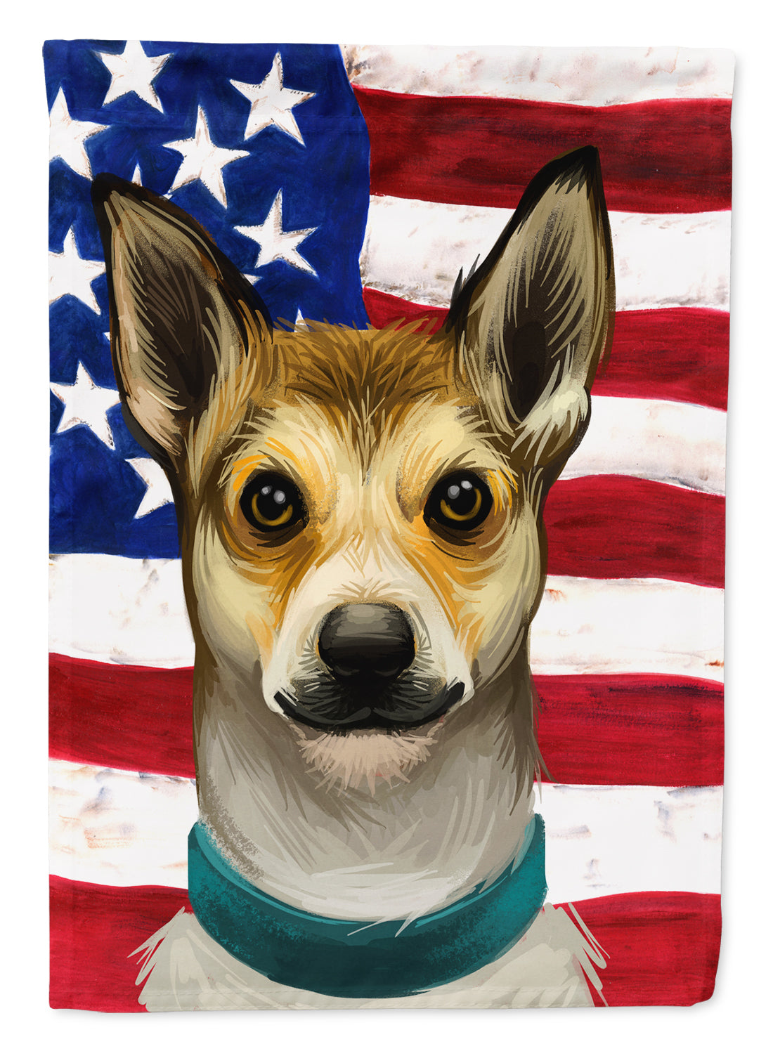Norwegian Lundehund Dog American Flag Flag Canvas House Size CK6632CHF  the-store.com.