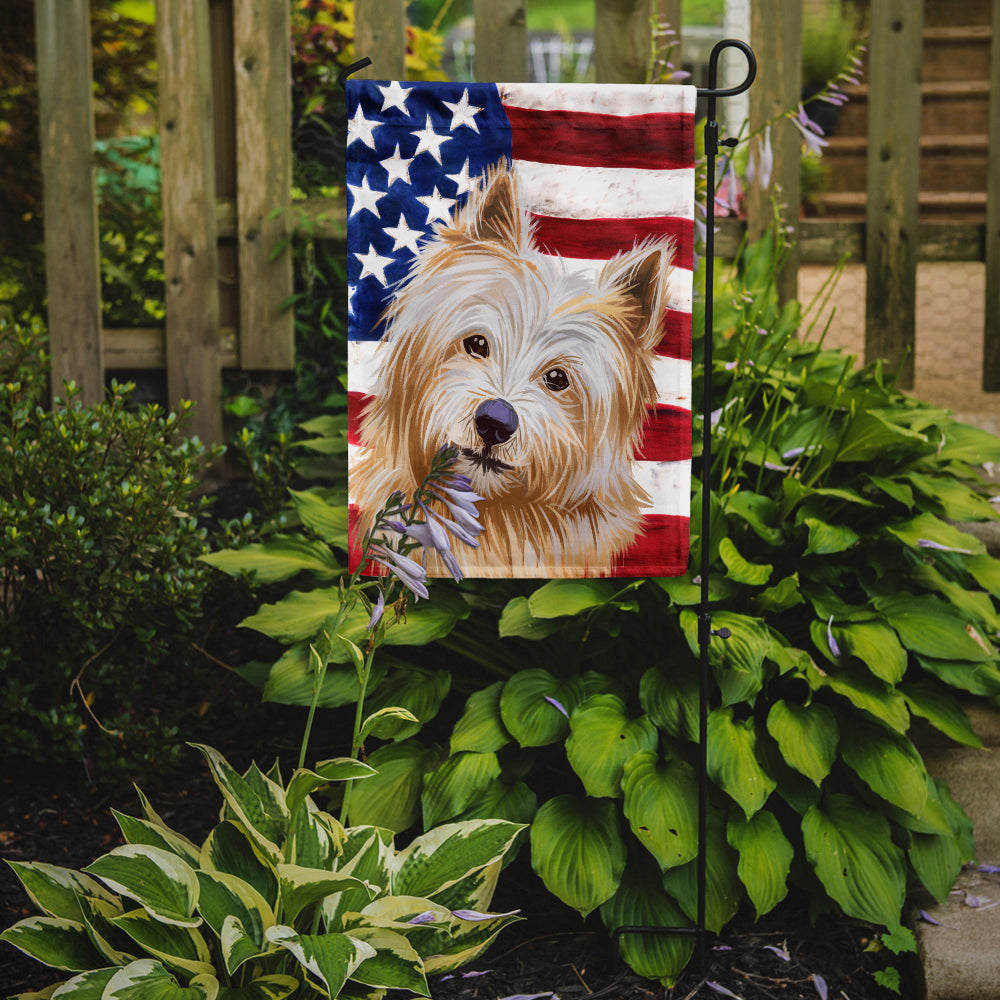 Norwich Terrier Dog American Flag Flag Garden Size CK6633GF  the-store.com.