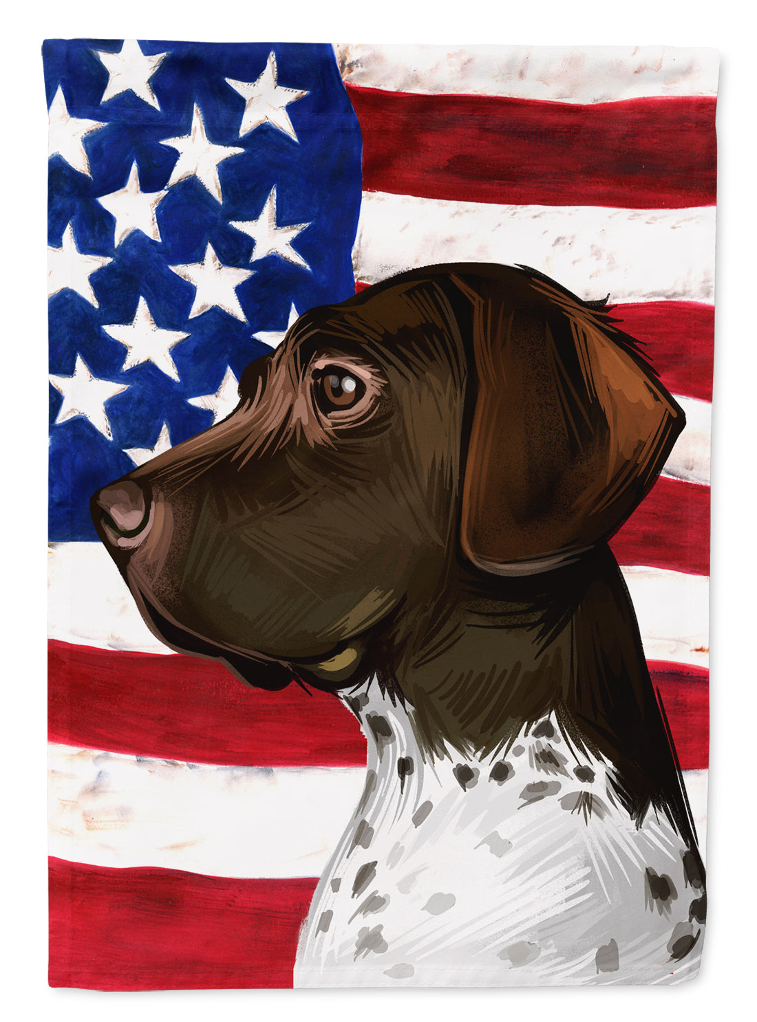 Old Danish Pointer Dog American Flag Flag Canvas House Size CK6634CHF