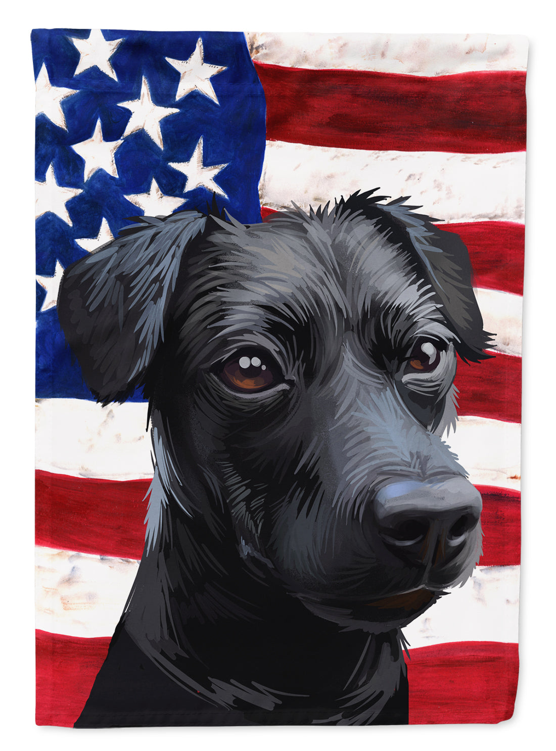 Patterdale Terrier Dog American Flag Flag Canvas House Size CK6638CHF  the-store.com.