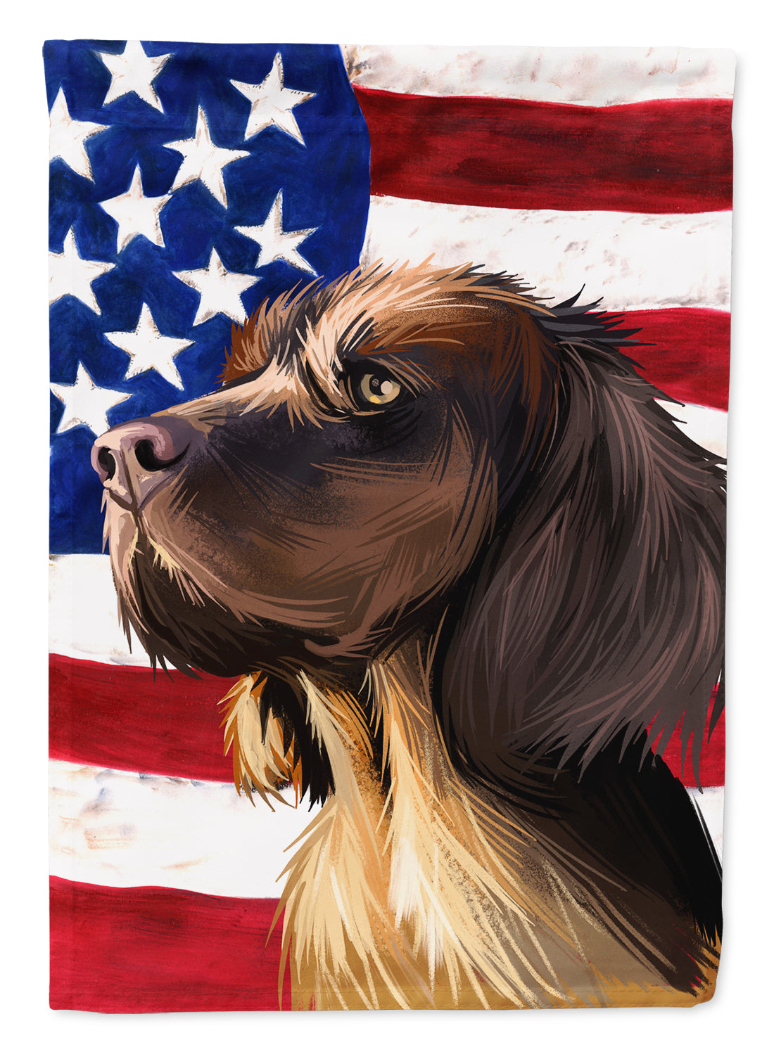 Picardy Spaniel Dog American Flag Flag Canvas House Size CK6645CHF  the-store.com.