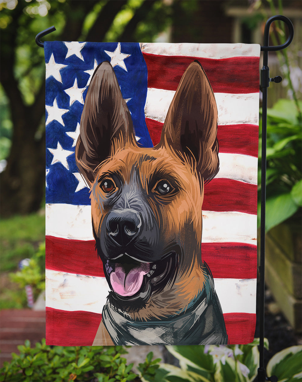 Plott Hound Dog American Flag Flag Garden Size CK6646GF