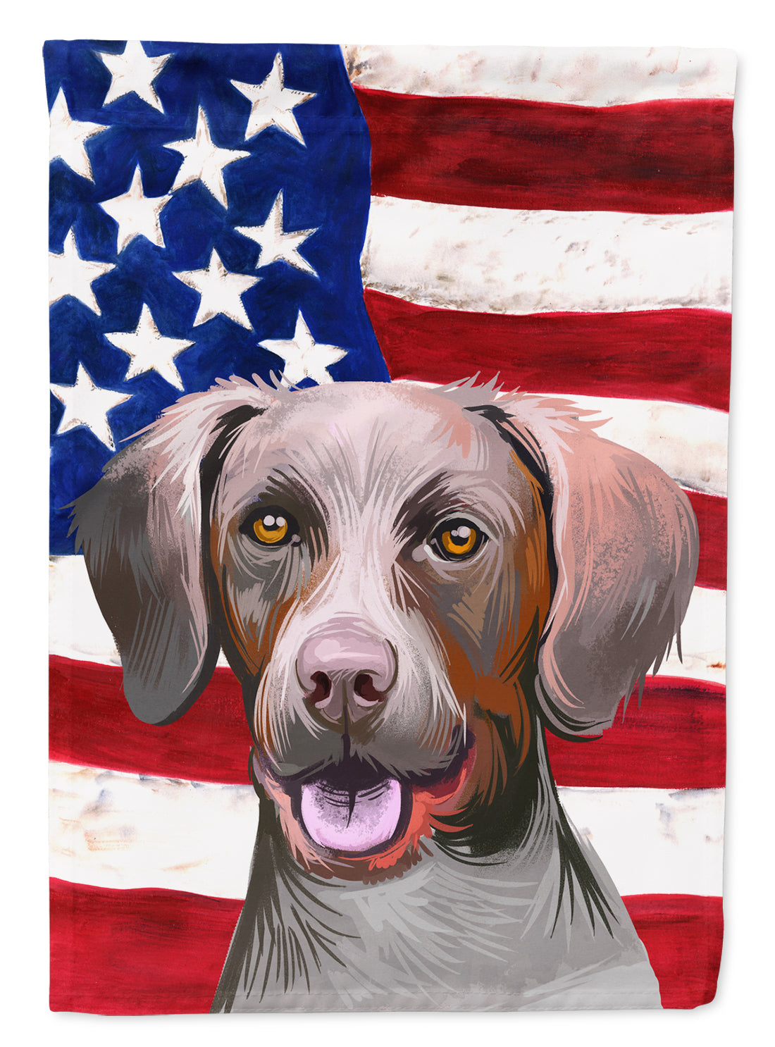 Pointer Dog American Flag Flag Canvas House Size CK6649CHF  the-store.com.