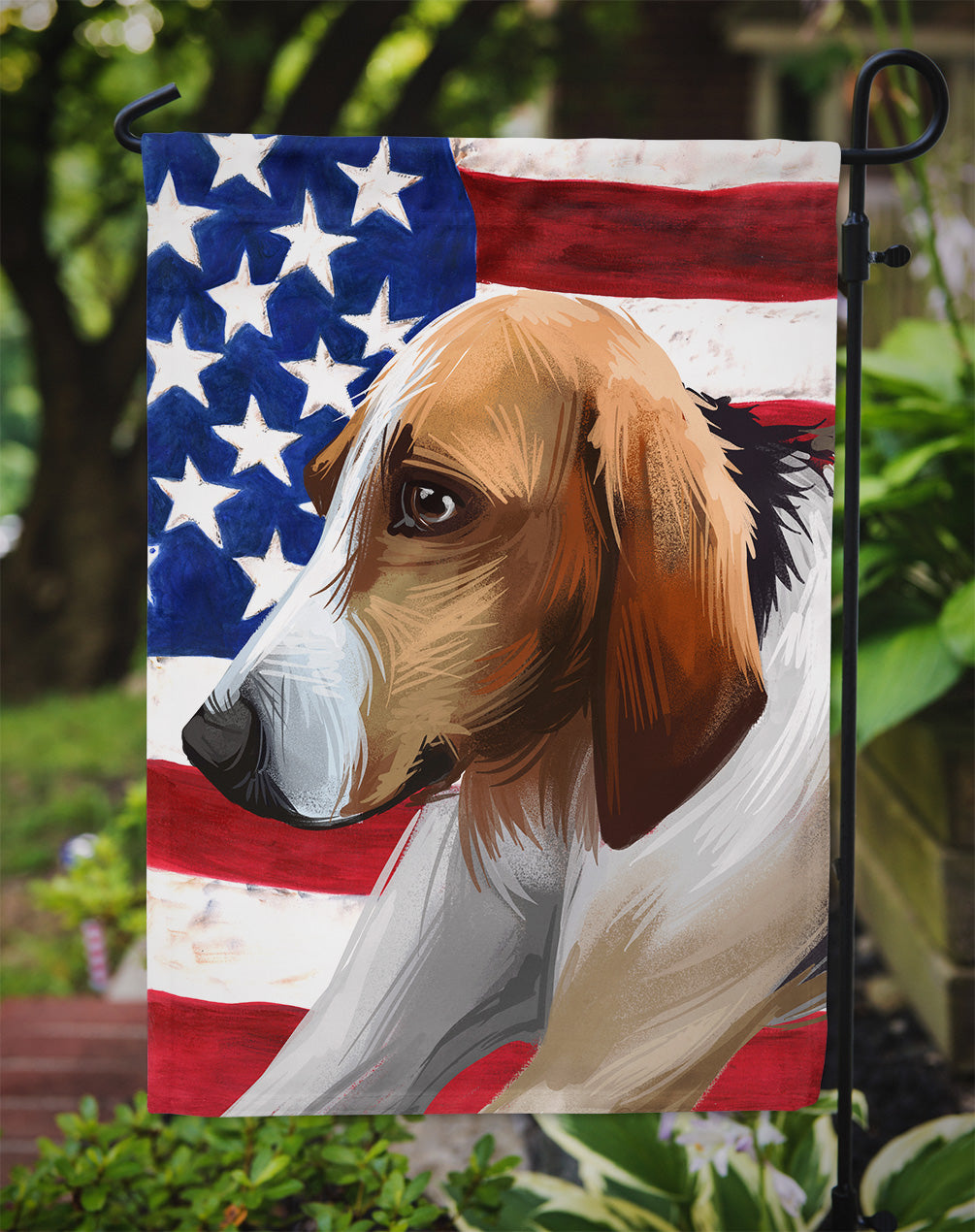 Poitevin Dog American Flag Flag Garden Size CK6650GF
