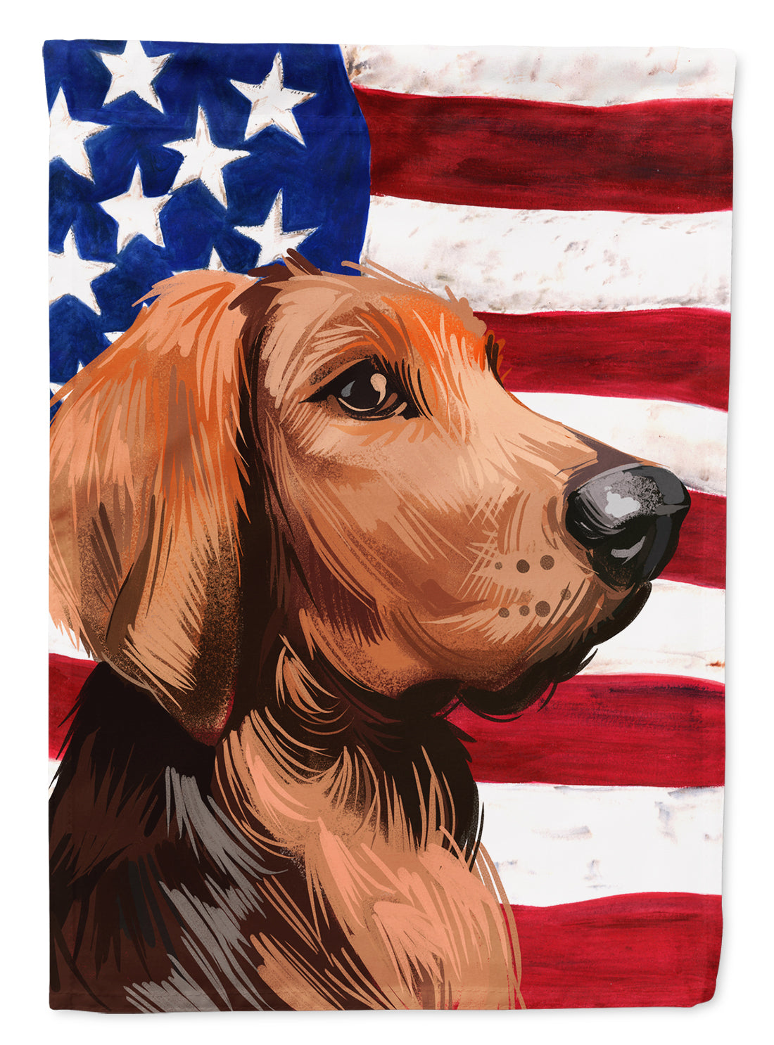 Polish Hound Dog American Flag Flag Canvas House Size CK6652CHF  the-store.com.