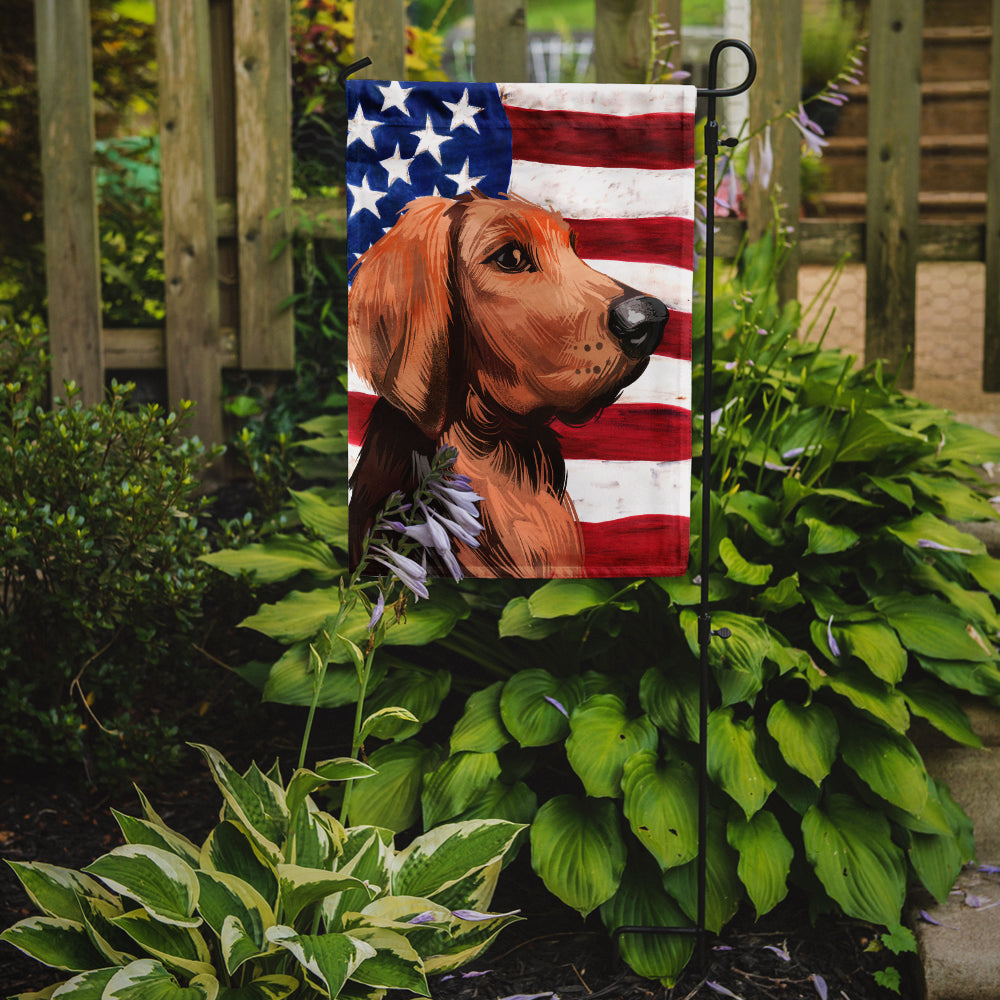 Polish Hound Dog American Flag Flag Garden Size CK6652GF  the-store.com.