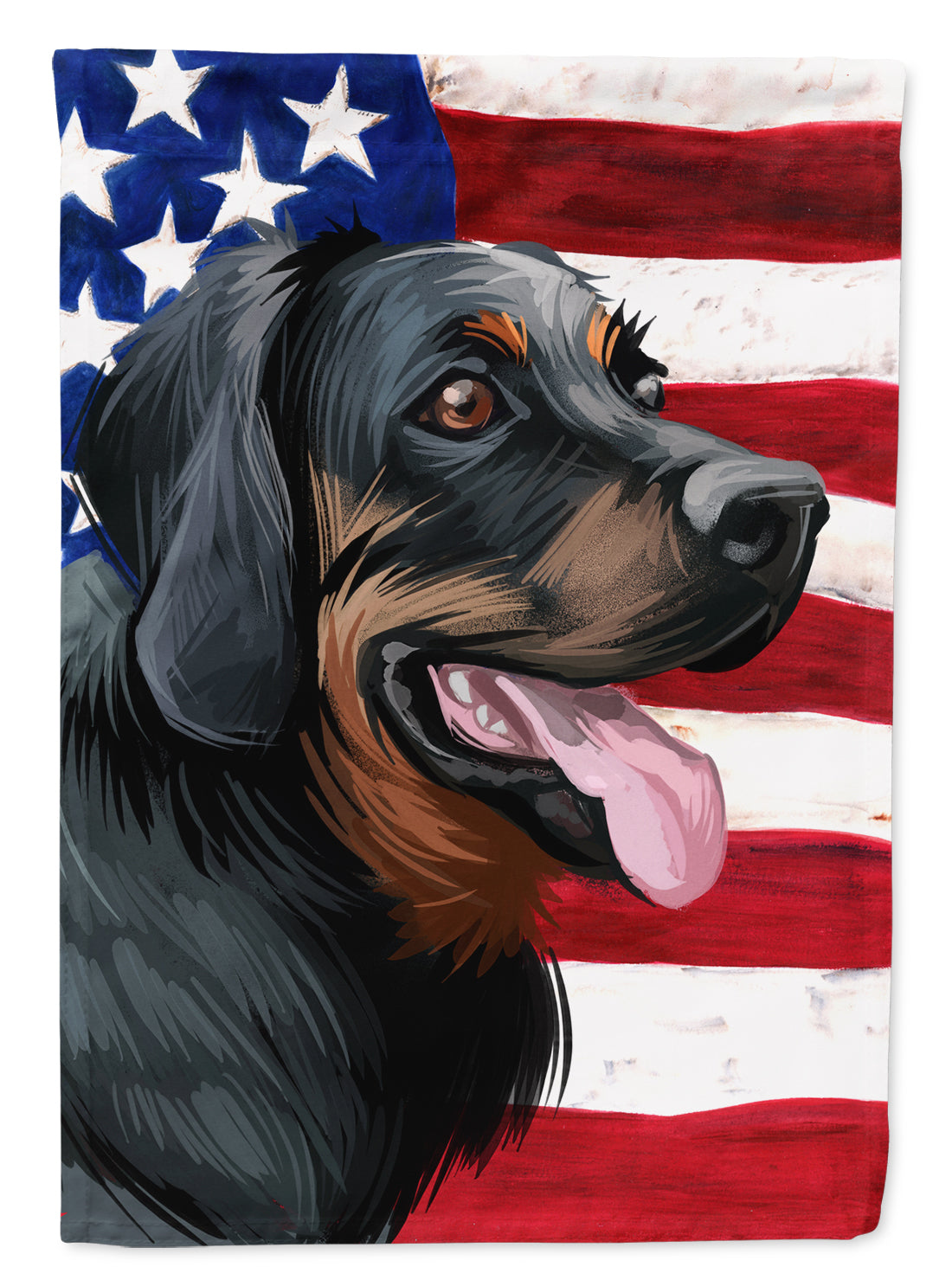 Polish Hunting Dog American Flag Flag Canvas House Size CK6653CHF  the-store.com.