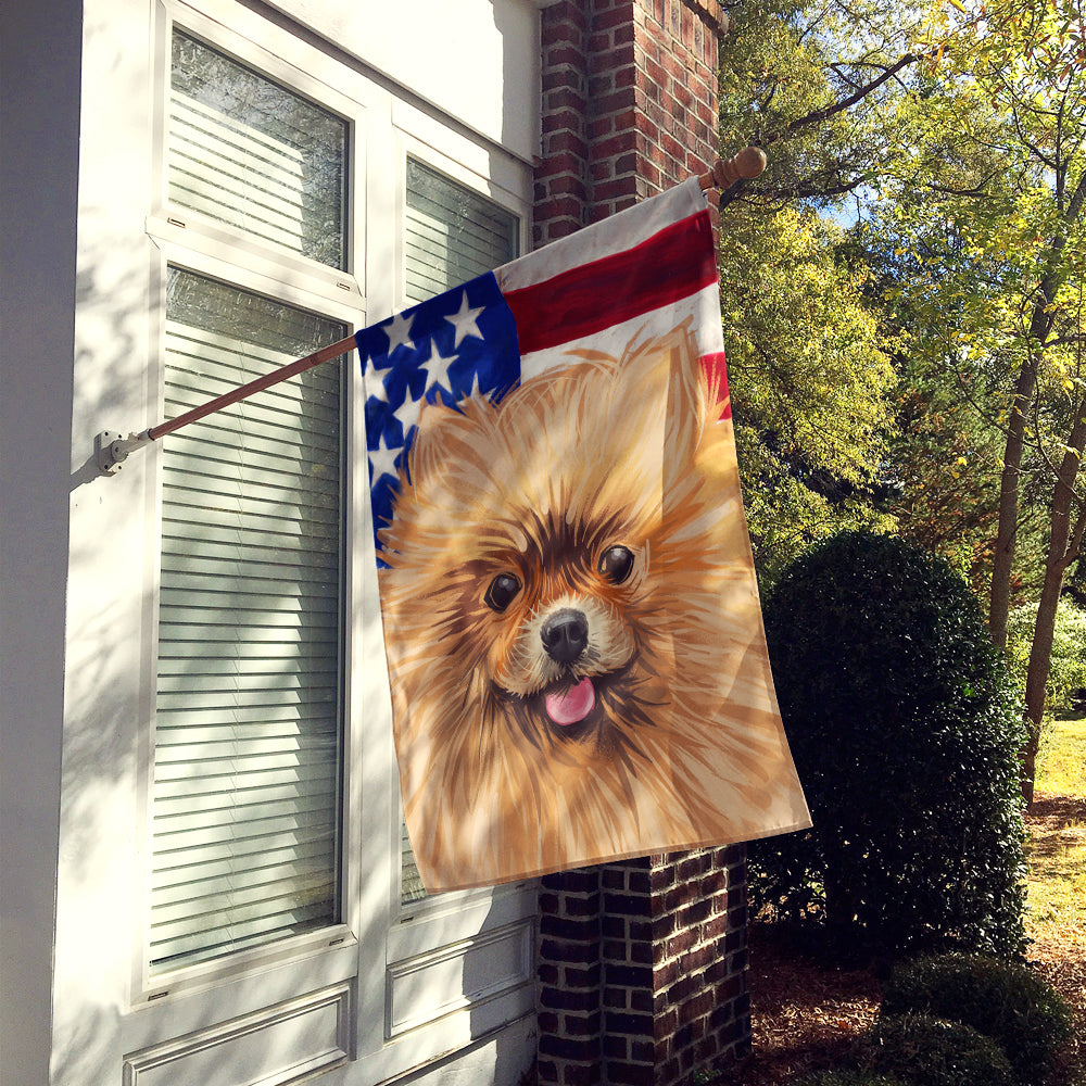 Pomeranian Dog American Flag Flag Canvas House Size CK6655CHF  the-store.com.