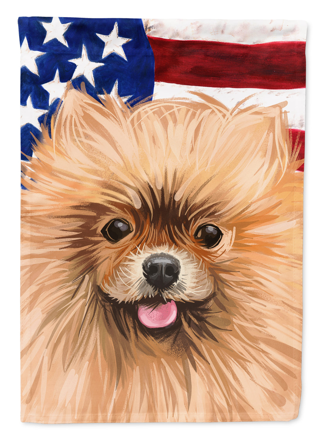 Pomeranian Dog American Flag Flag Canvas House Size CK6655CHF  the-store.com.