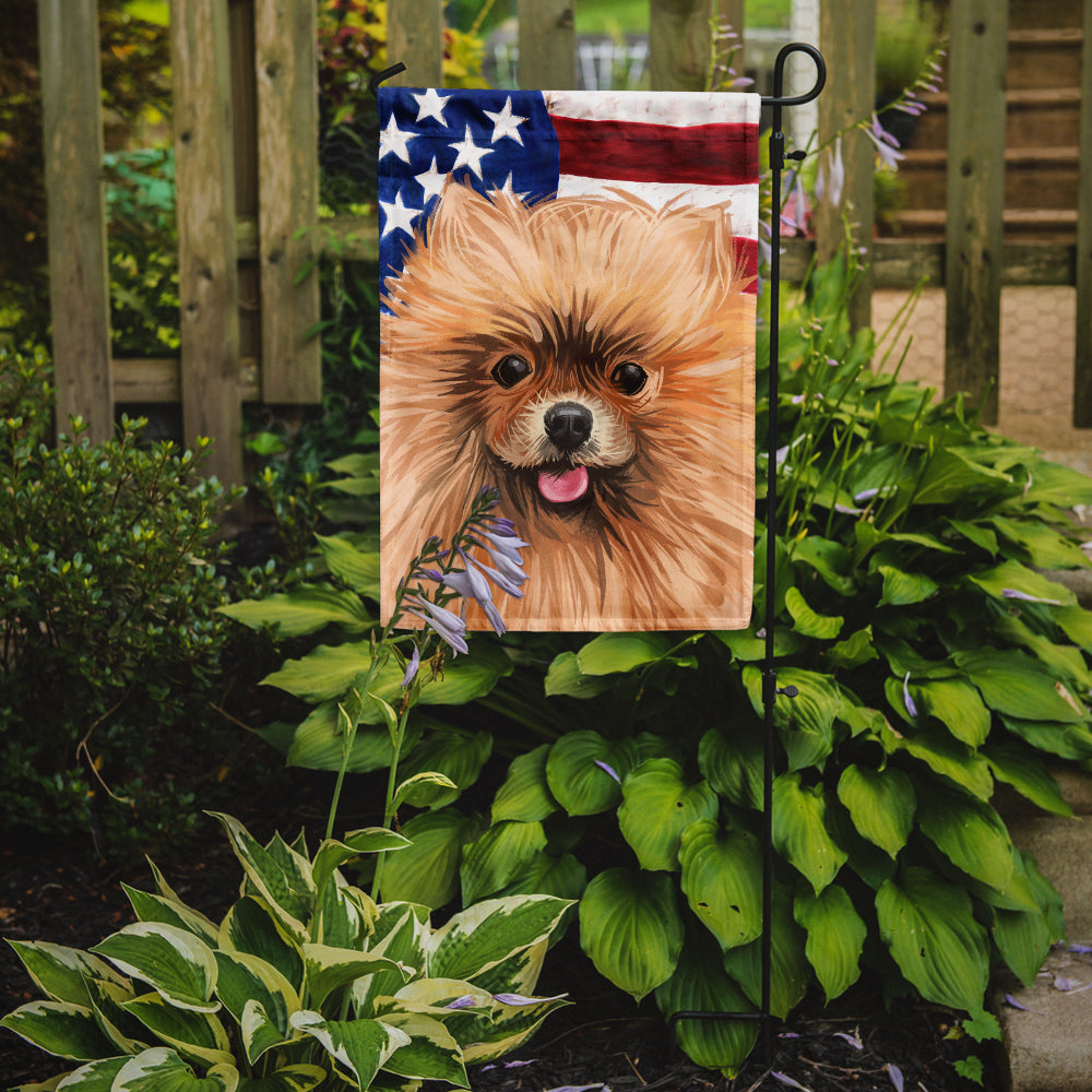 Pomeranian Dog American Flag Flag Garden Size CK6655GF