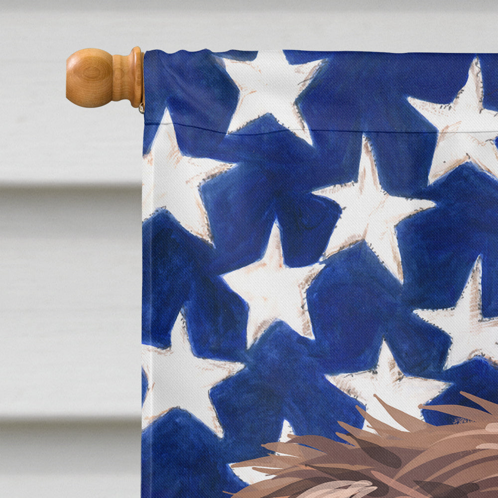 Pont-Audemer Spaniel Dog American Flag Flag Canvas House Size CK6656CHF