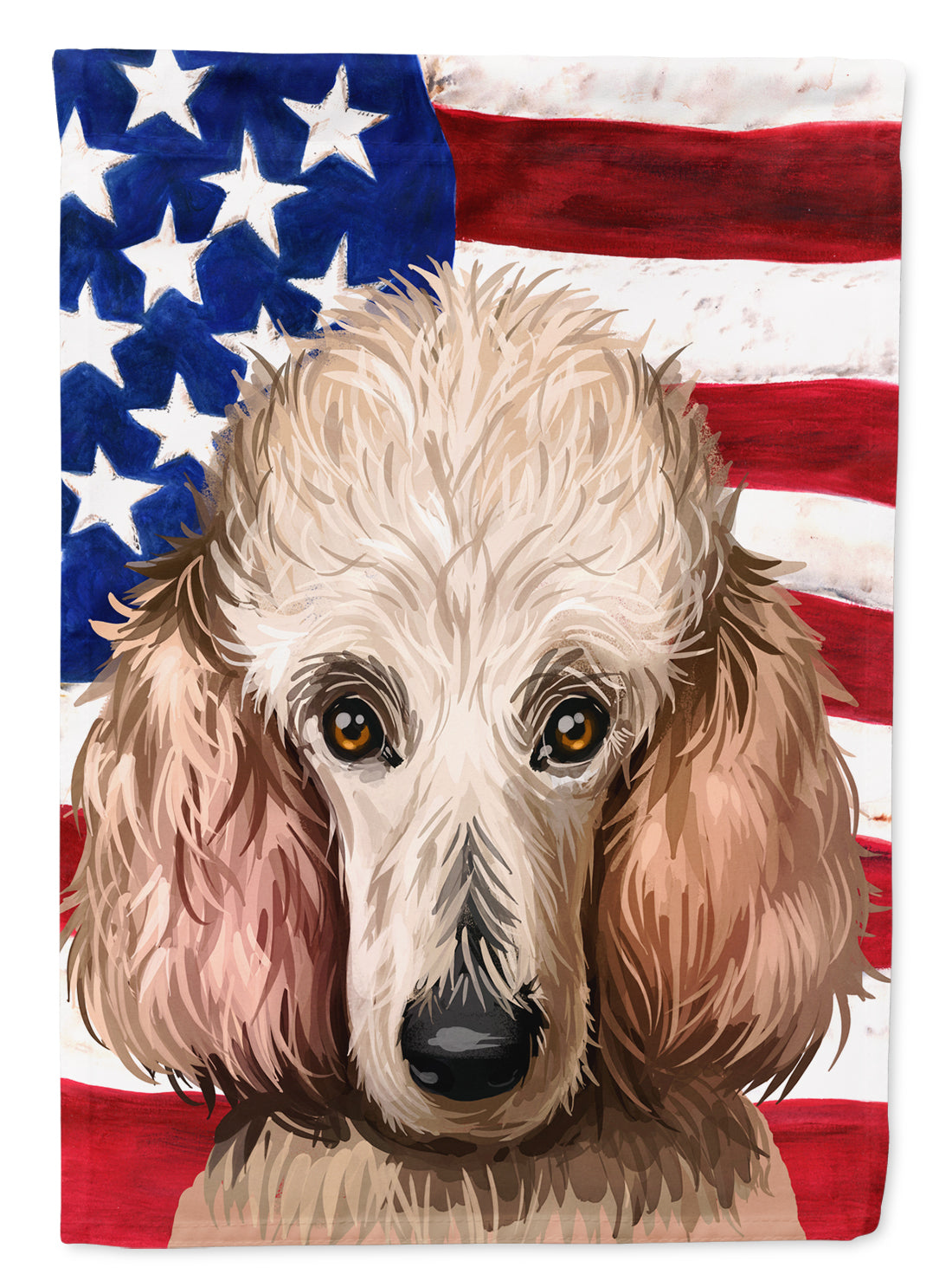 Poodle Dog American Flag Flag Canvas House Size CK6657CHF