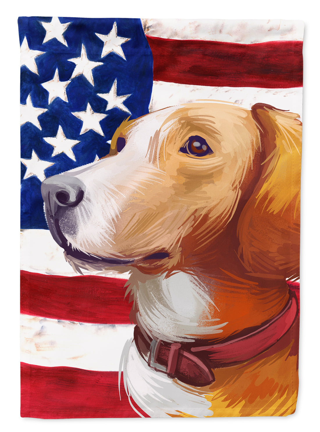 Posavac Hound Dog American Flag Flag Canvas House Size CK6662CHF  the-store.com.