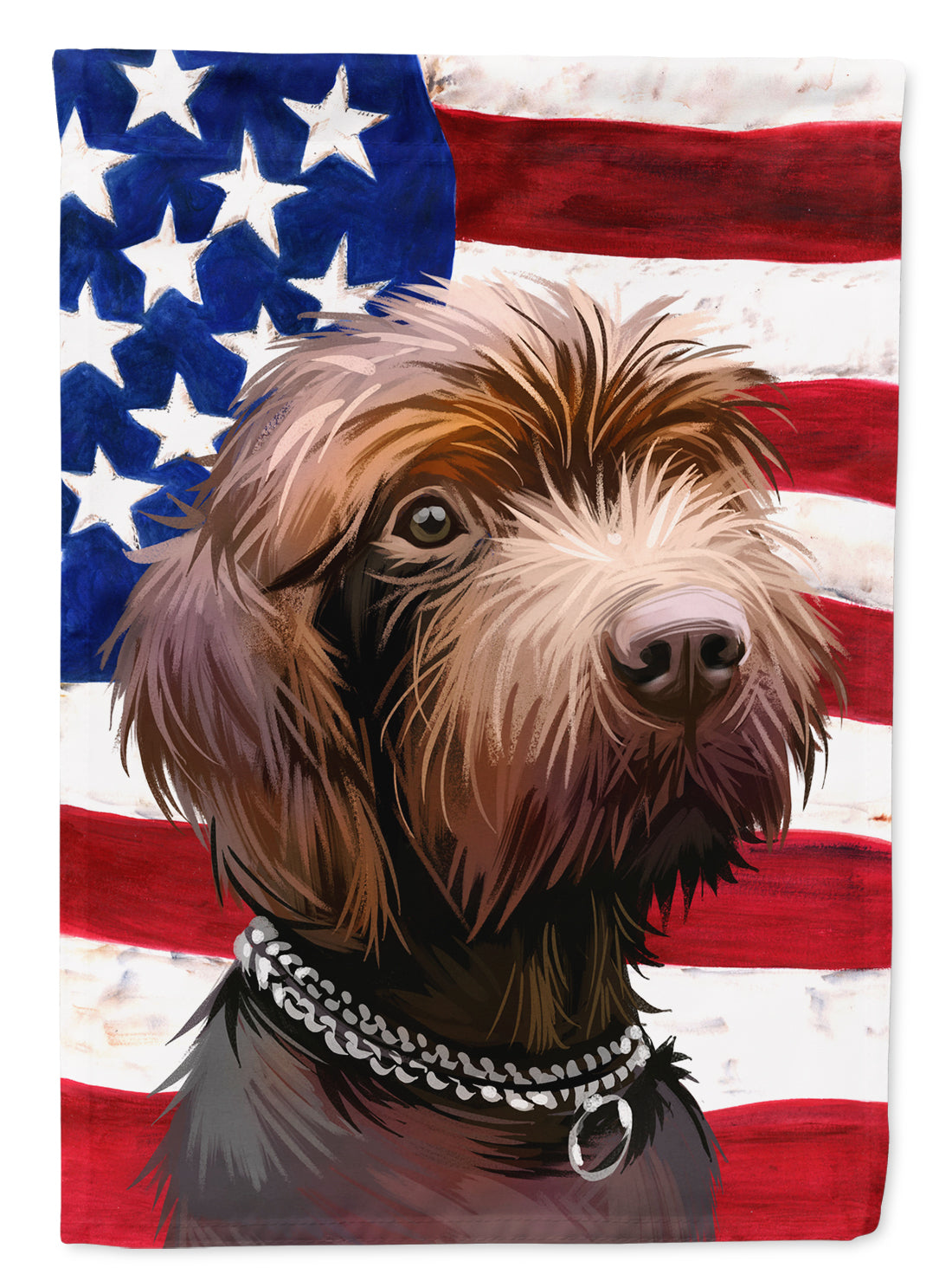 Pudelpointer Dog American Flag Flag Canvas House Size CK6664CHF  the-store.com.