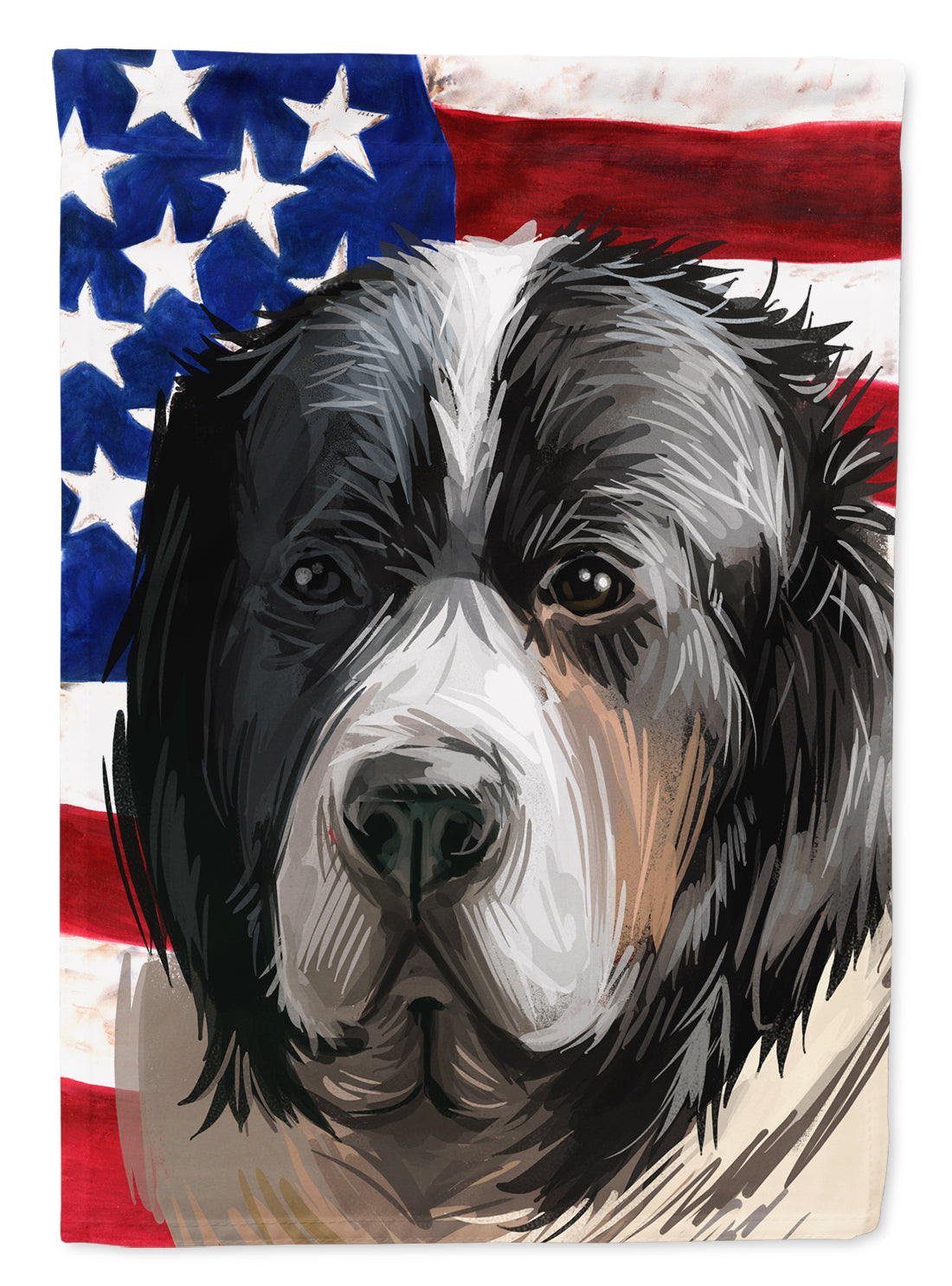 Pyrenean Mastiff Dog American Flag Flag Canvas House Size CK6669CHF