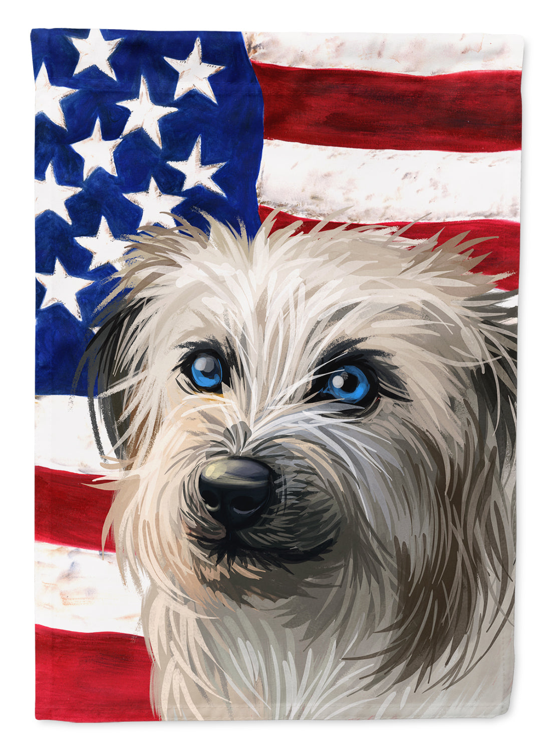 Pyrenean Shepherd Dog American Flag Flag Canvas House Size CK6670CHF  the-store.com.