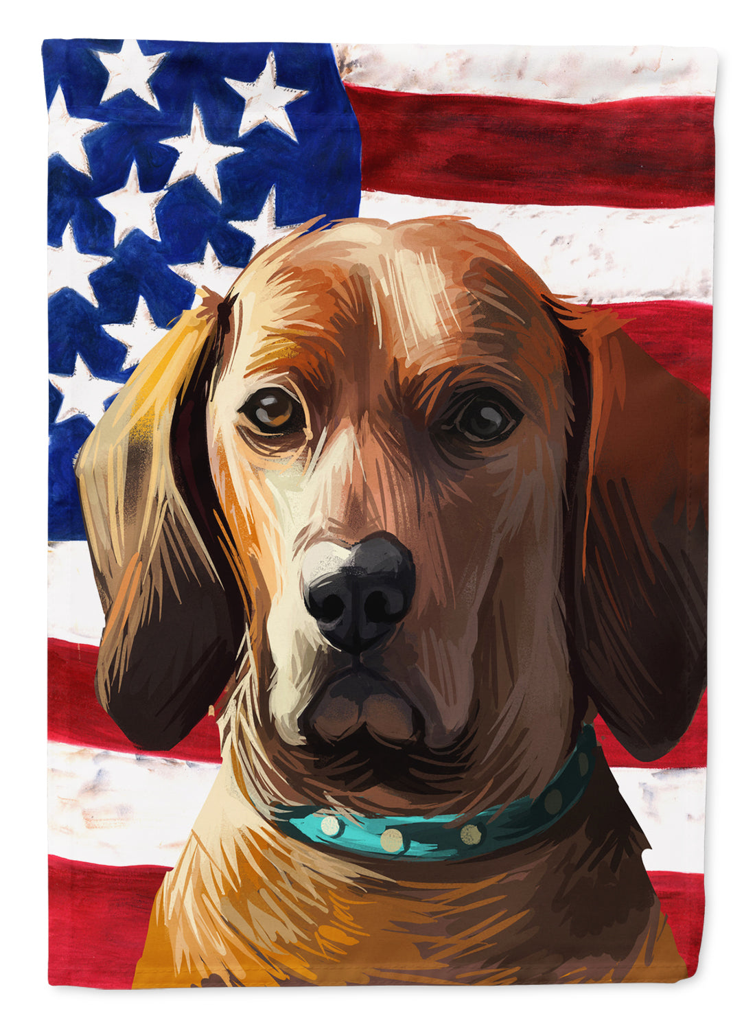 Redbone Coonhound Dog American Flag Flag Canvas House Size CK6675CHF  the-store.com.