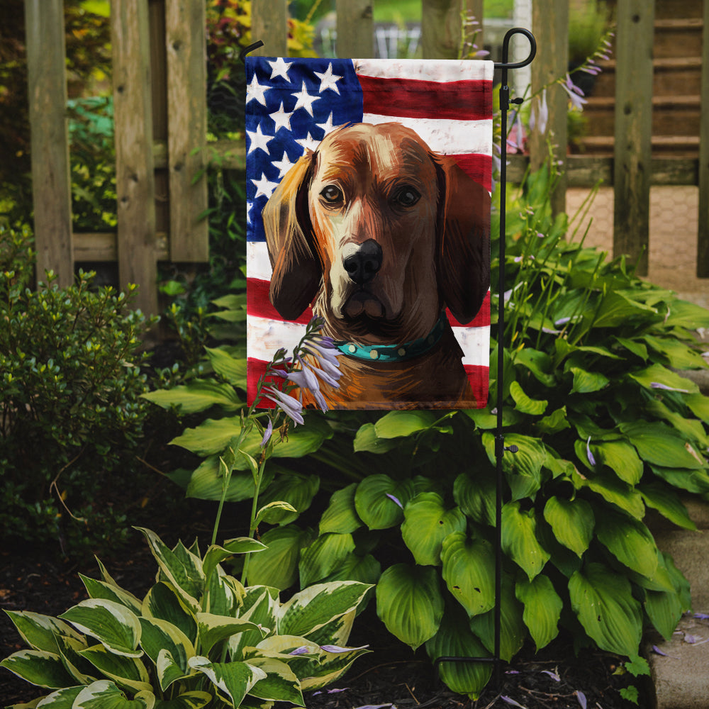 Redbone Coonhound Dog American Flag Flag Garden Size CK6675GF  the-store.com.