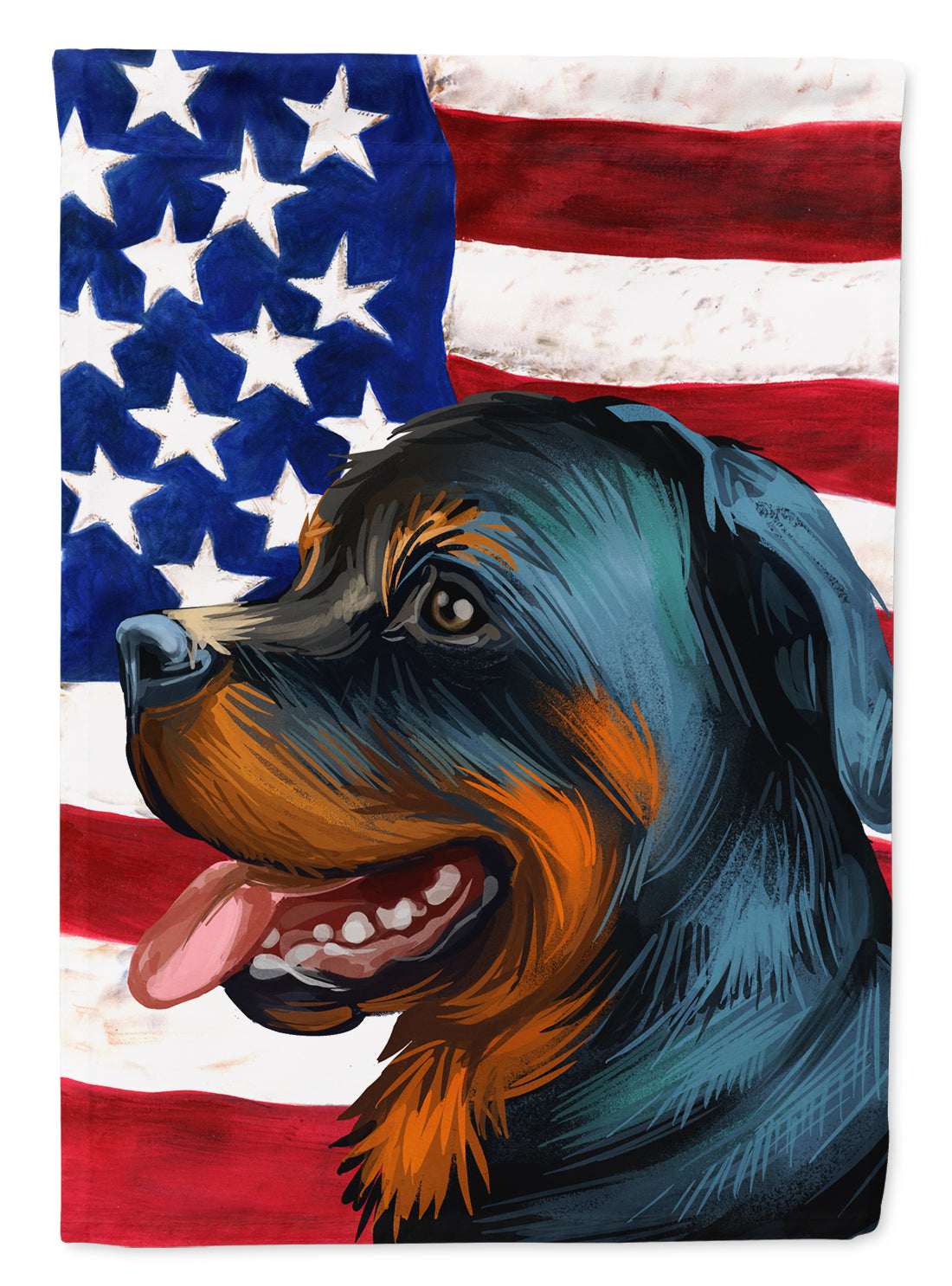 Rottweiler Dog American Flag Flag Canvas House Size CK6677CHF  the-store.com.