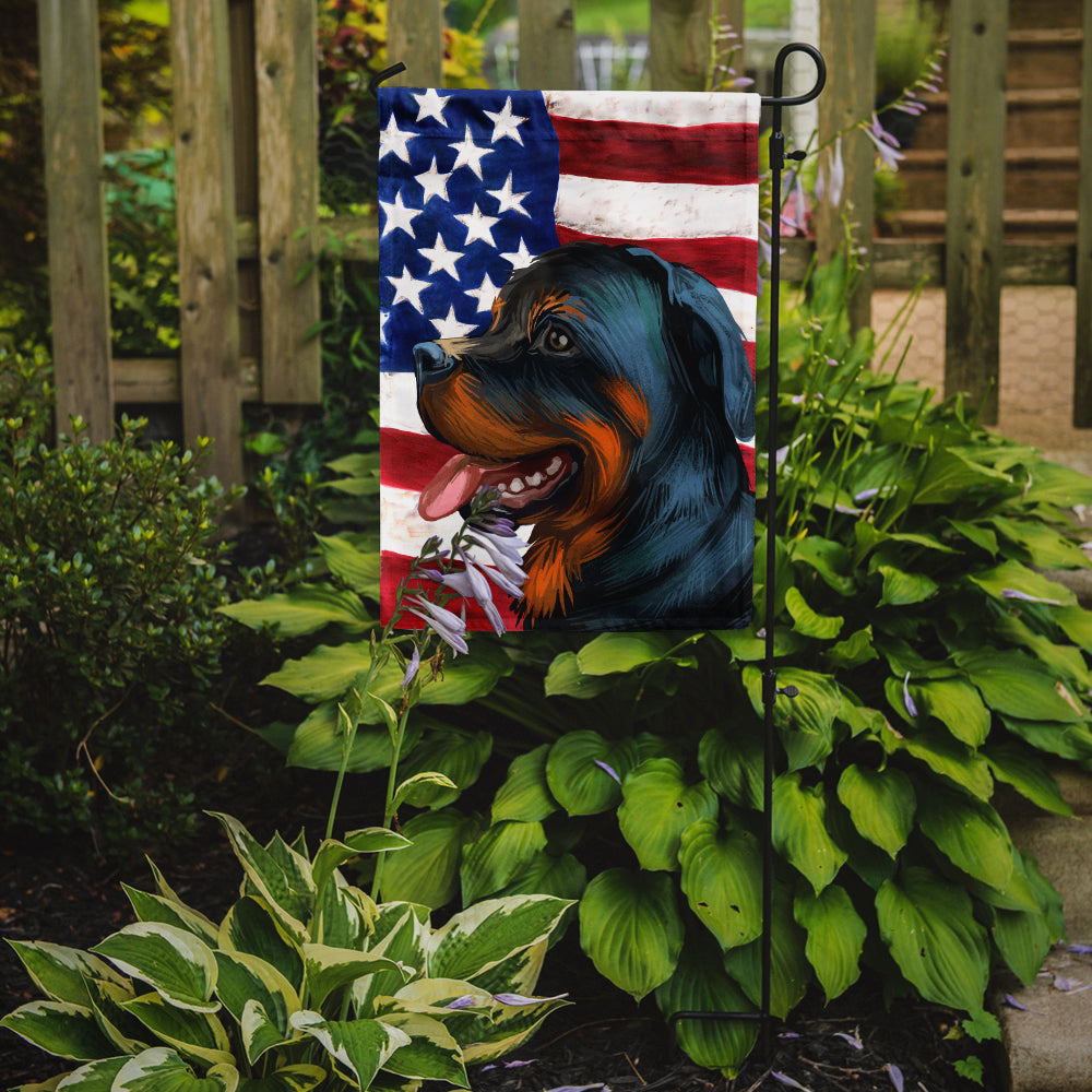 Rottweiler Dog American Flag Flag Garden Size CK6677GF  the-store.com.