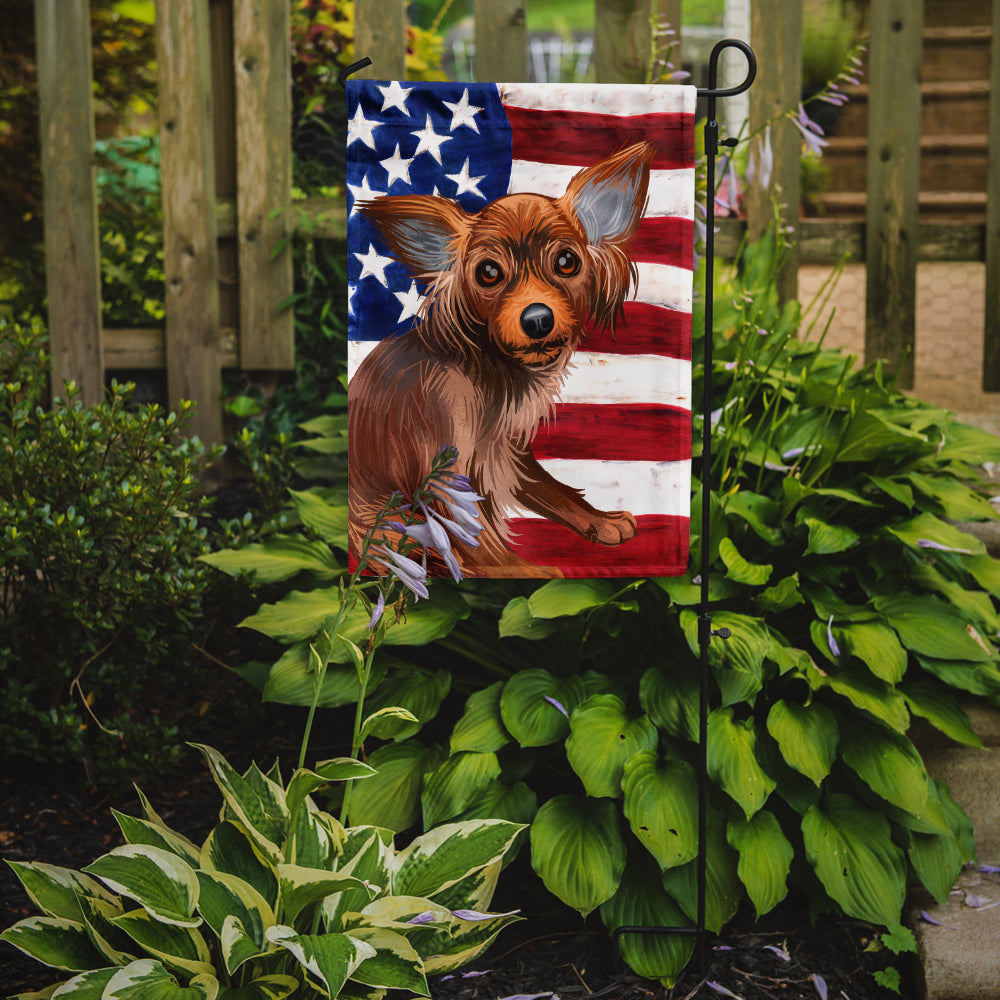 Russian Toy Dog American Flag Flag Garden Size CK6680GF  the-store.com.