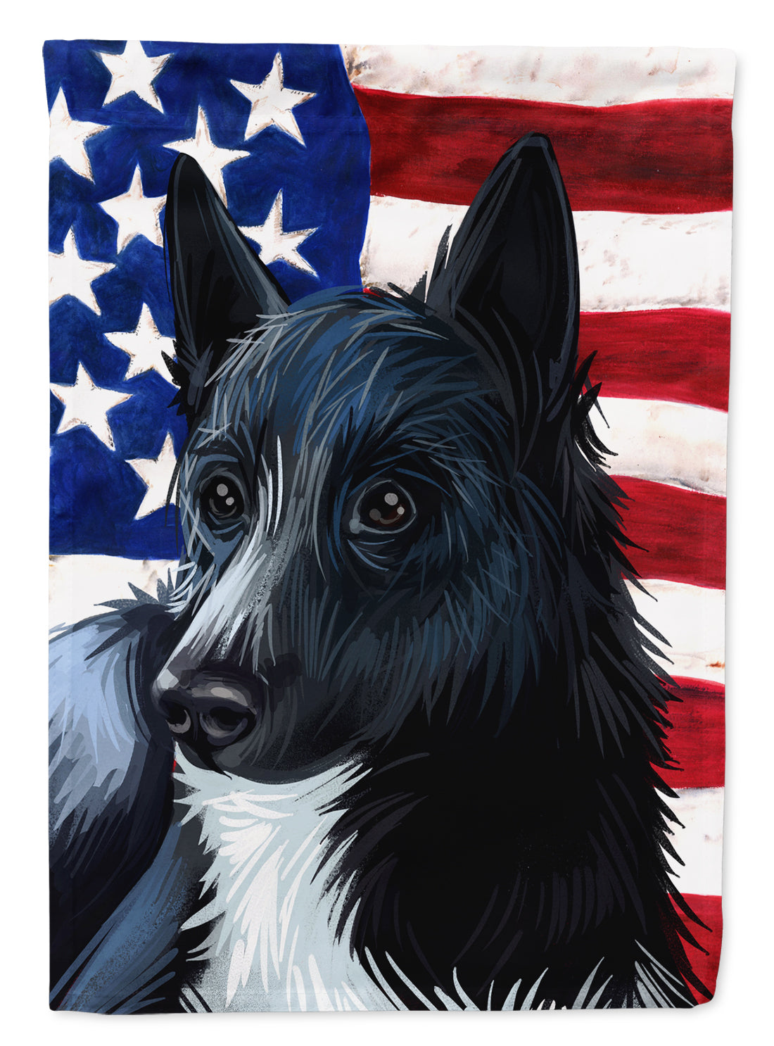 Russo-European Laika Dog American Flag Flag Canvas House Size CK6681CHF