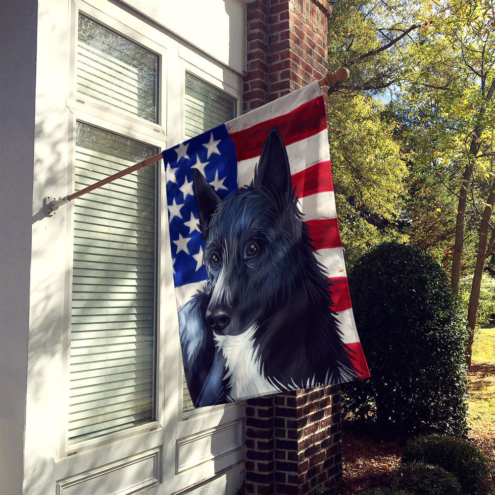 Russo-European Laika Dog American Flag Flag Canvas House Size CK6681CHF  the-store.com.