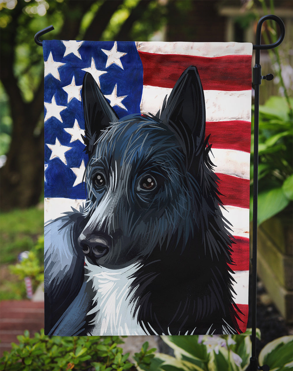 Russo-European Laika Dog American Flag Flag Garden Size CK6681GF