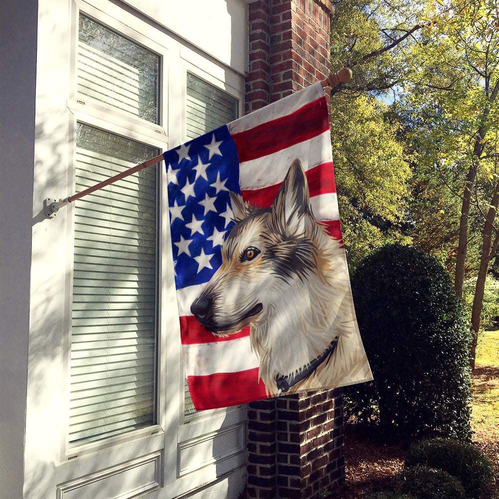 Saarloos Wolfdog Dog American Flag Flag Canvas House Size CK6682CHF