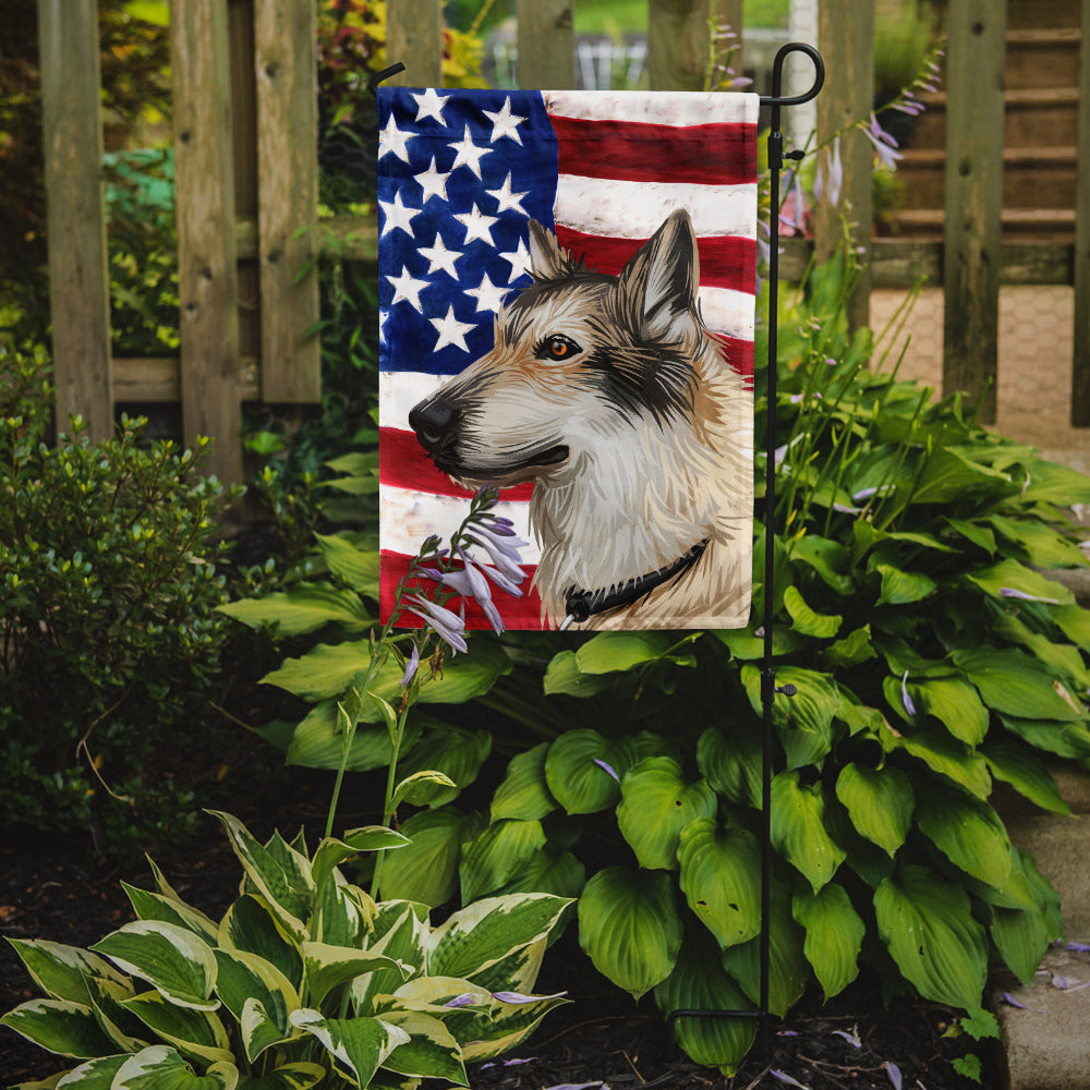 Saarloos Wolfdog Dog American Flag Flag Garden Size CK6682GF  the-store.com.