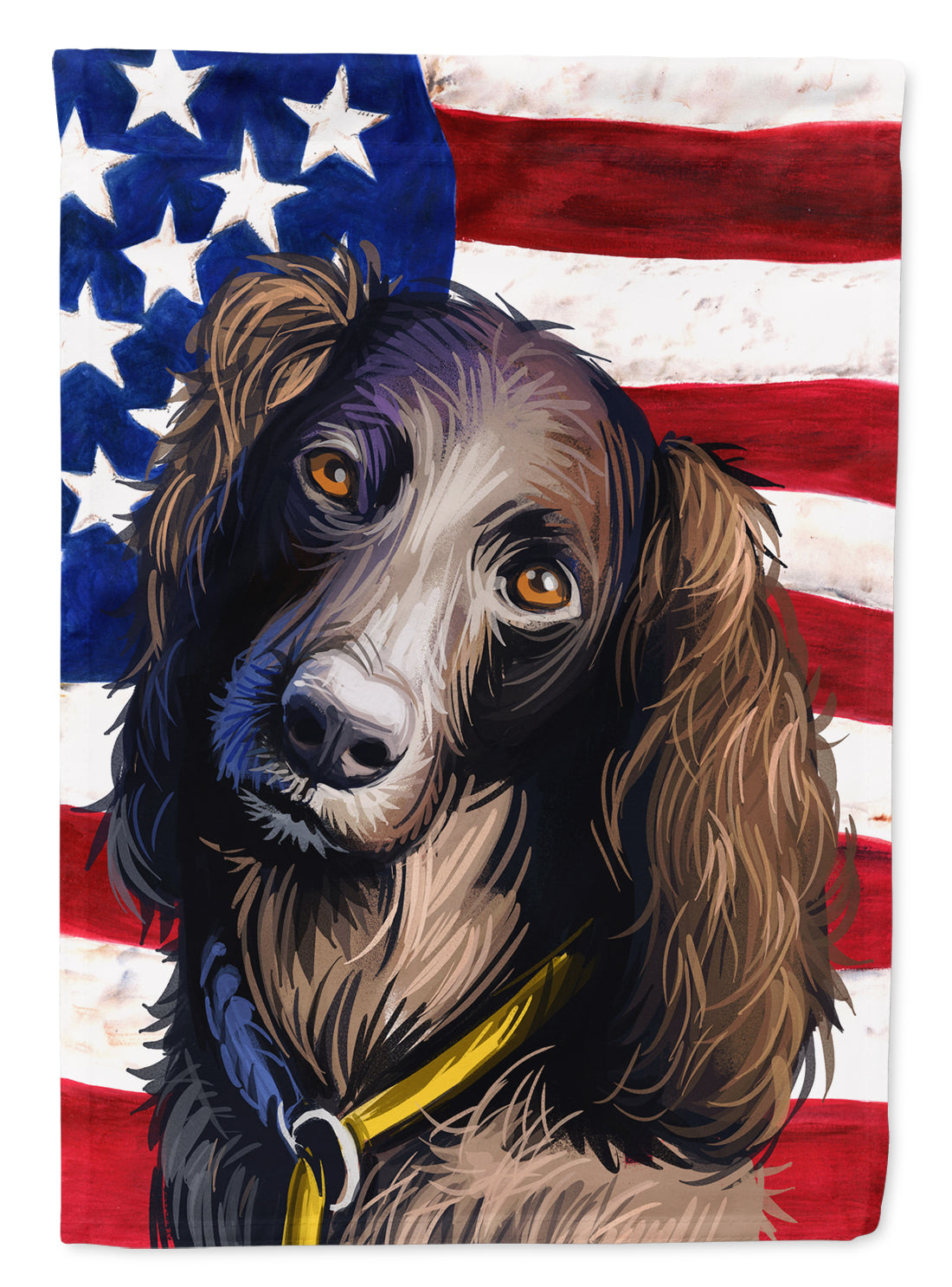 Saint-Usuge Spaniel Dog American Flag Flag Canvas House Size CK6685CHF  the-store.com.