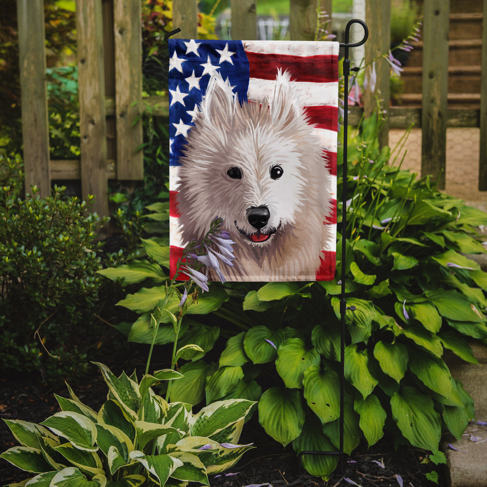 Samoyed Dog American Flag Flag Garden Size CK6687GF  the-store.com.