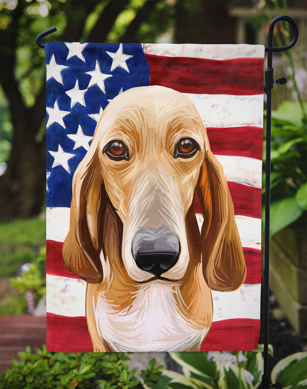 Schweizer Laufhund Dog American Flag Flag Garden Size CK6693GF