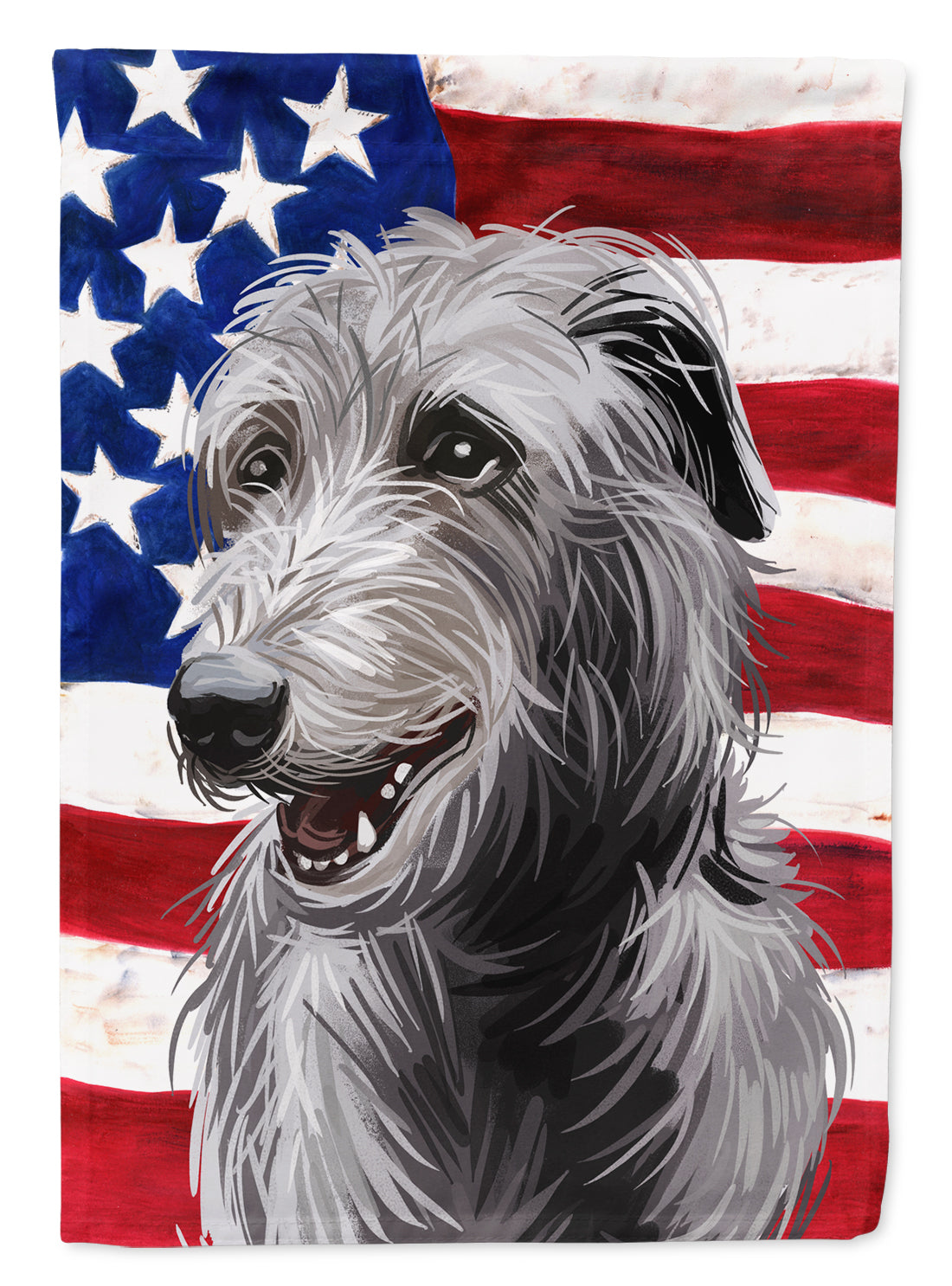 Scottish Deerhound Dog American Flag Flag Canvas House Size CK6695CHF  the-store.com.