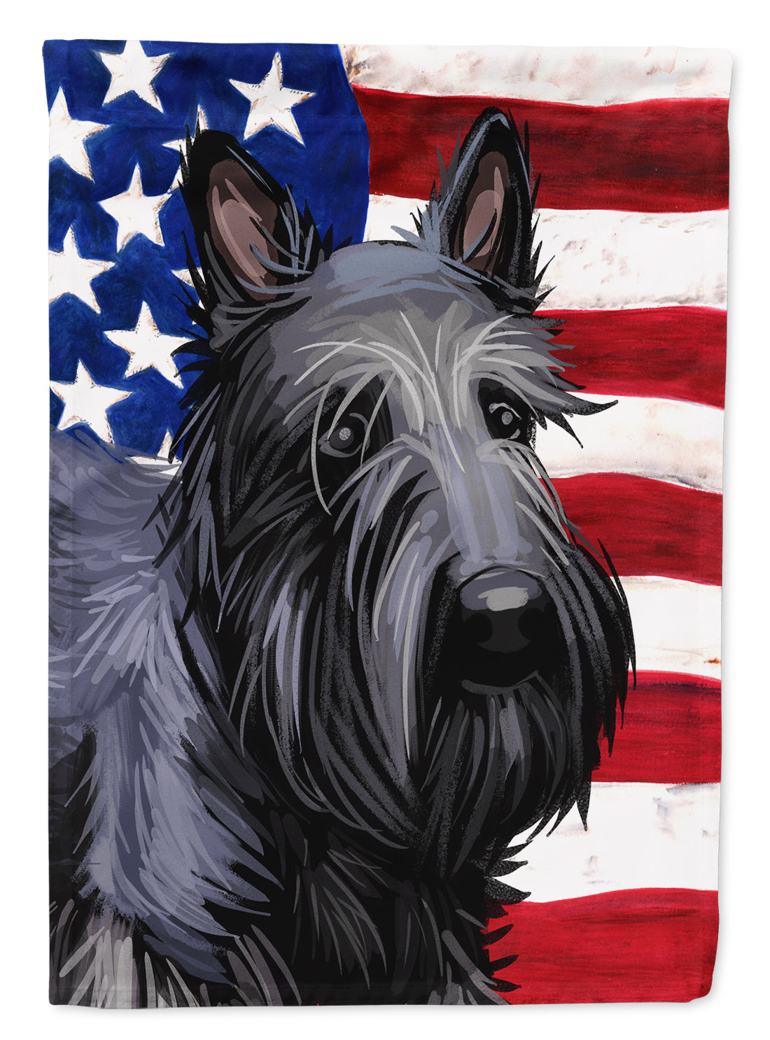 Scottish Terrier Dog American Flag Flag Canvas House Size CK6696CHF