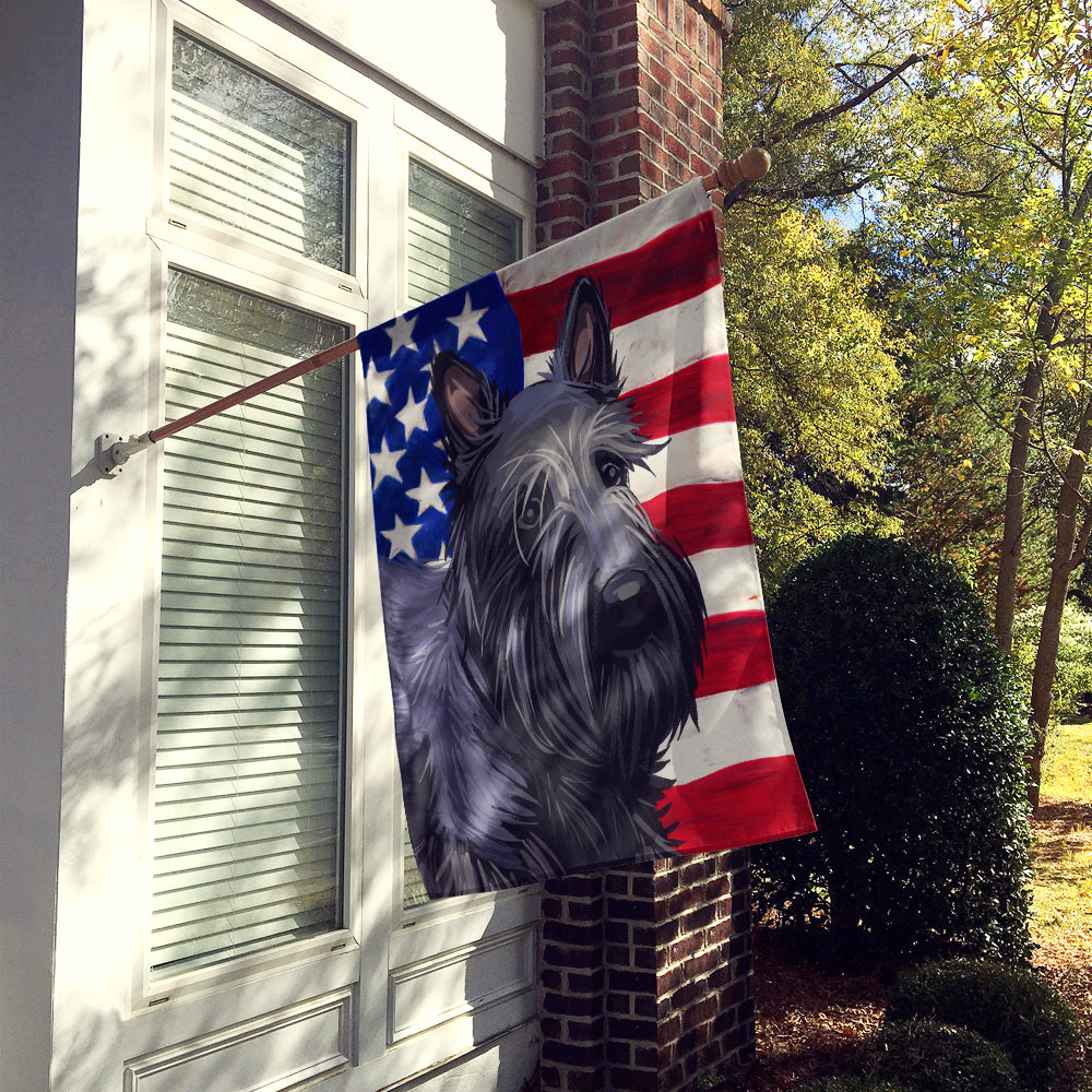 Scottish Terrier Dog American Flag Flag Canvas House Size CK6696CHF  the-store.com.