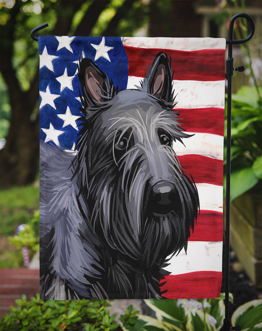 Scottish Terrier Dog American Flag Flag Garden Size CK6696GF